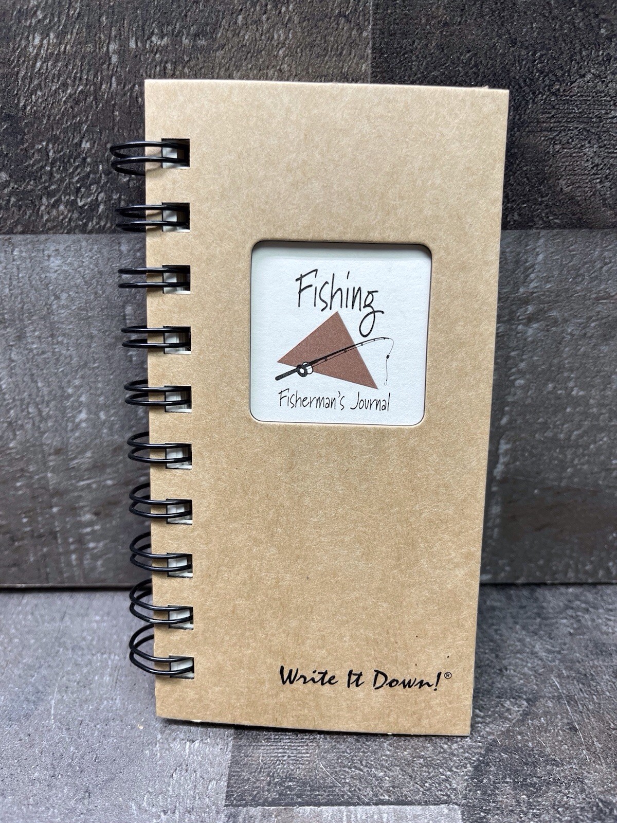 Journals Unlimited Fishing Mini Journal, 3"x5.5" Kraft Cover, New, FREE SHIP