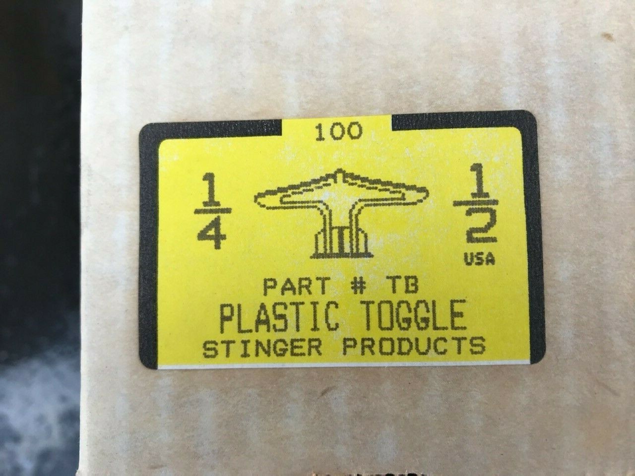 Plastic Toggle Commercial Drywall Anchor, Polypropylene for 1/4" to 1/2" drywall