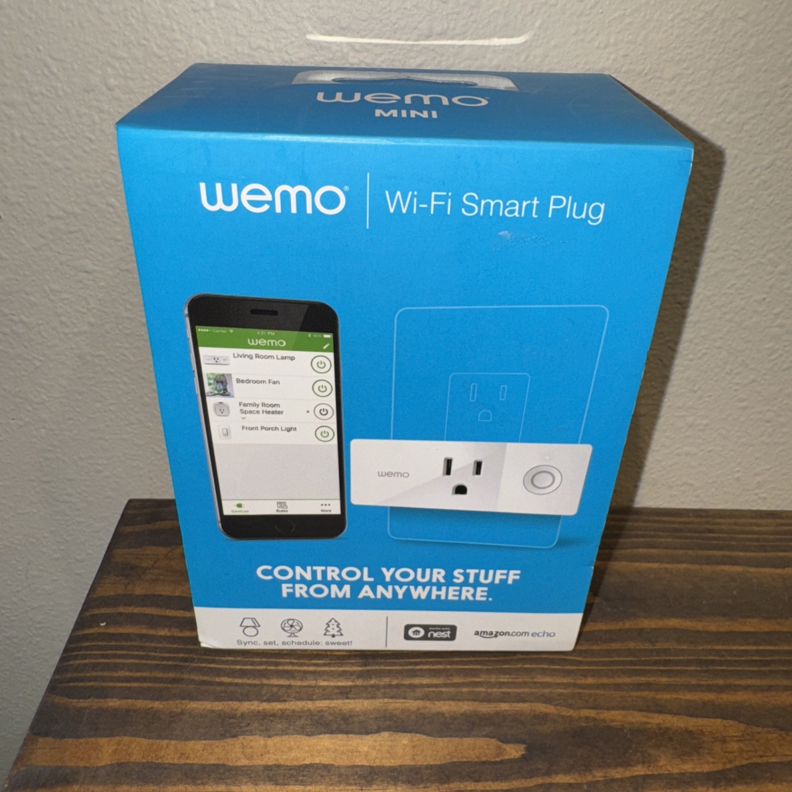 WEMO Mini Smart Outlet Plug Wi-Fi Enabled White (F7C063)