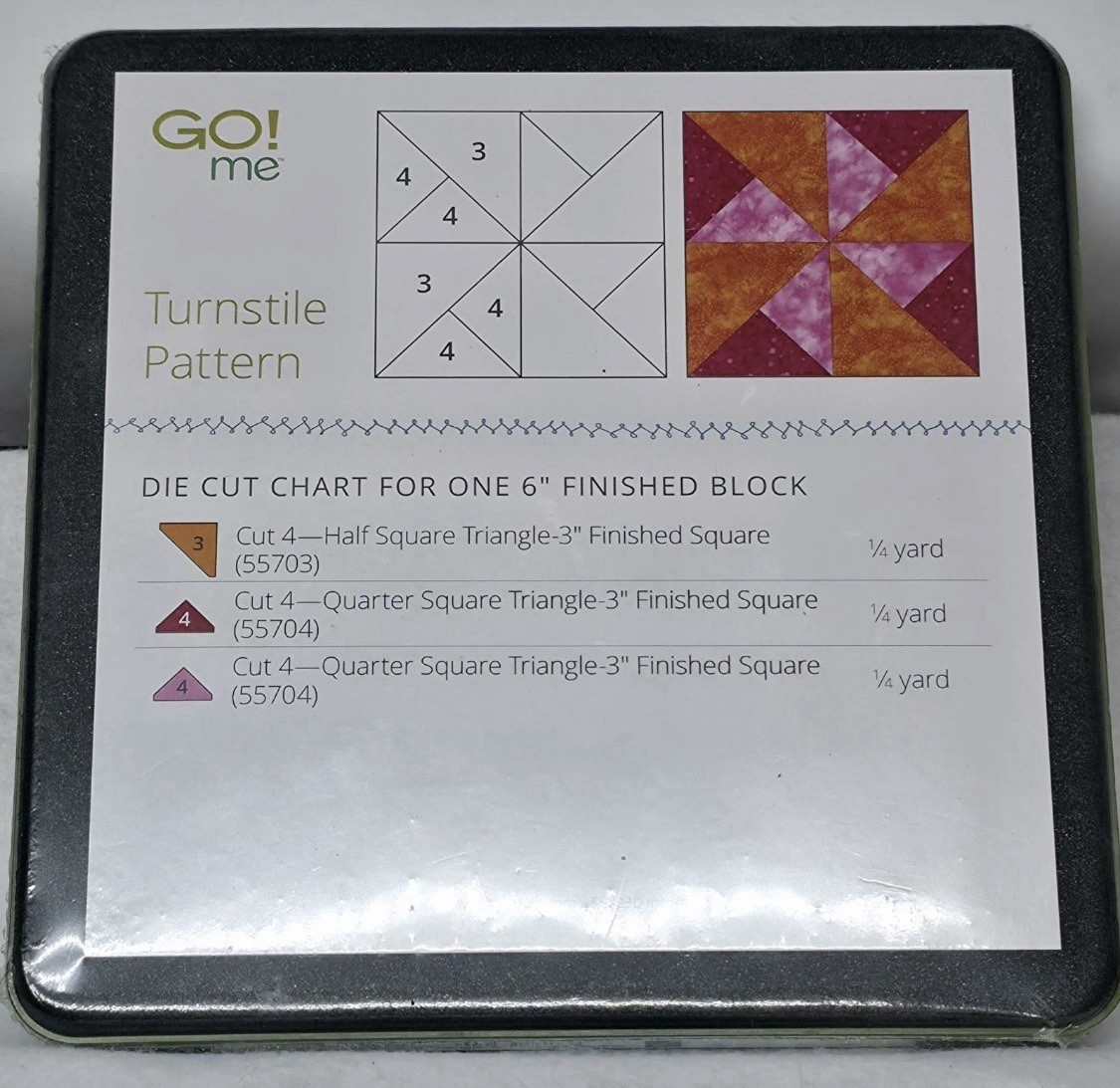 Accuquilt Go! Me Turnstile Pattern 55703 New