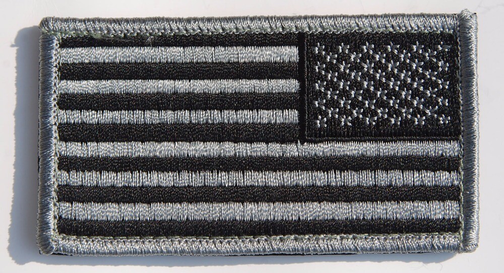 US AMERICAN FLAG MILITARY UNIFORM BLACK PATCH-chho981