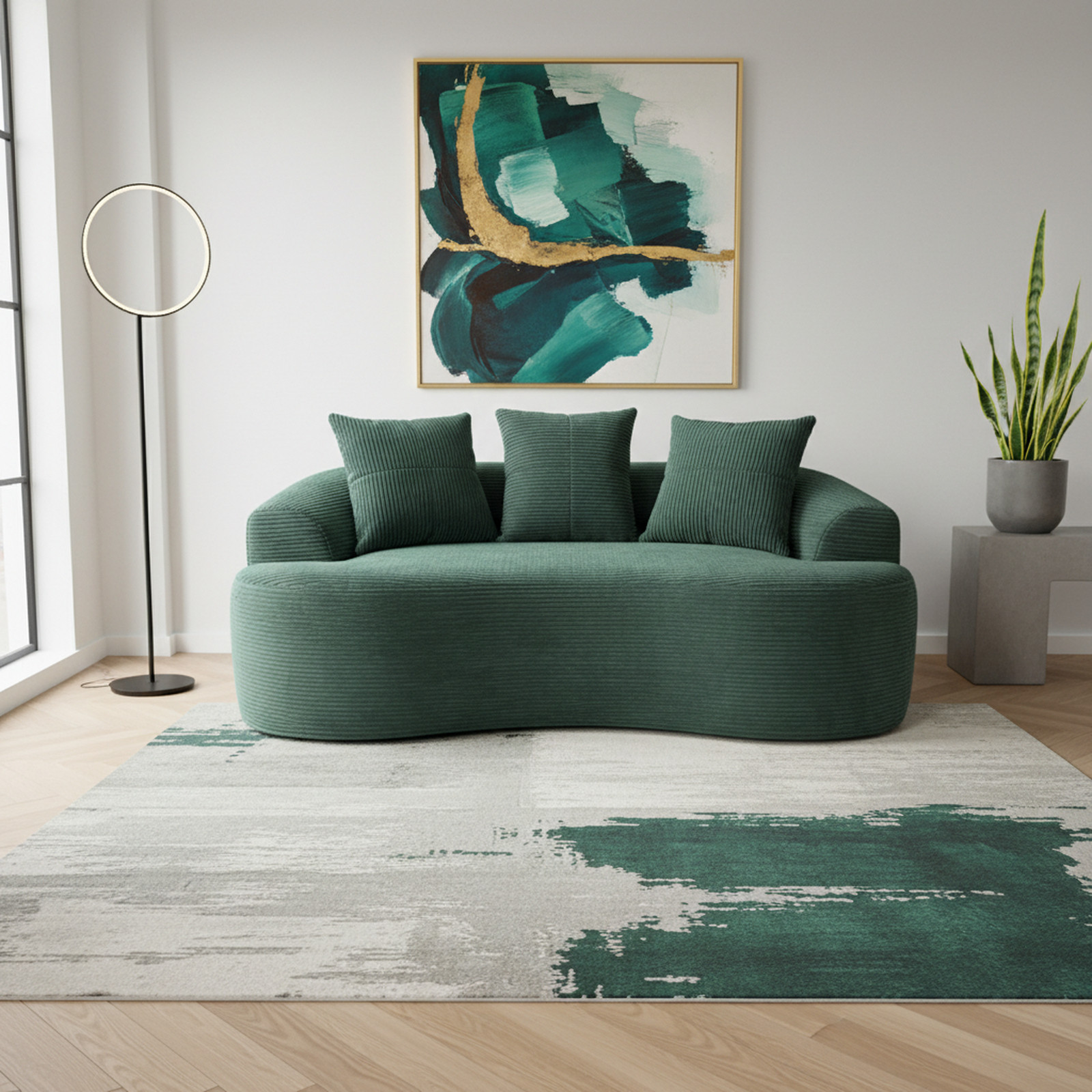 65.35" Curved Loveseat Sofa with Pocket Spring Cushions for Soft Seating, Smal