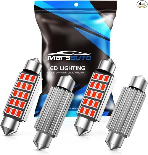 578 LED Bulbs 211-2 212-2 C5W Festoon Red 2835 Chipse Color: RedSize: 41mm/578