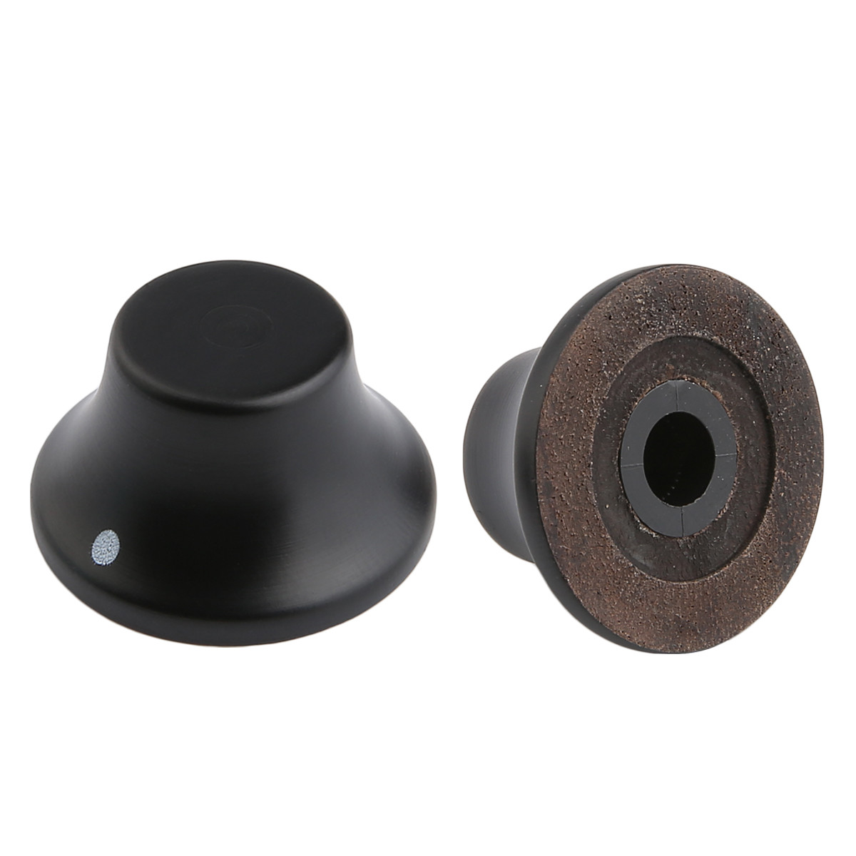 2pcs Ebony Wood Knobs LP ST Bell Knobs Guitar Bass Top Hat w/ Indicator Dot