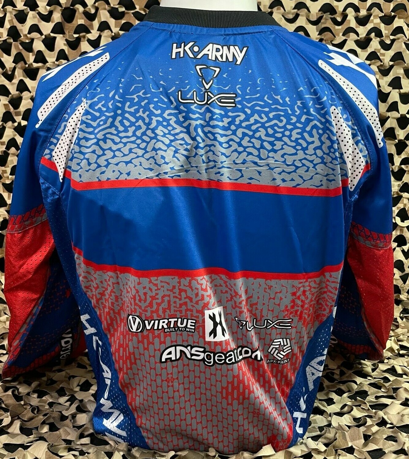 NEW HK Army Freeline Paintball Jersey - Houston Heat Away - Blue/Red - 2XL