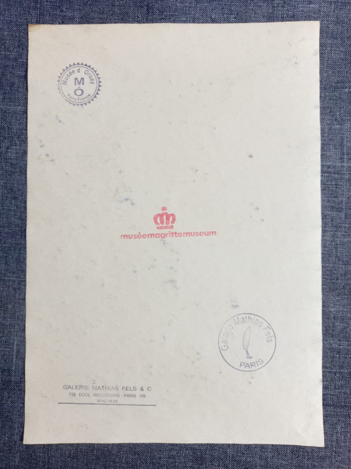 Rene magritte (Handmade) Old Paper Drawing Signed and Sealed...
