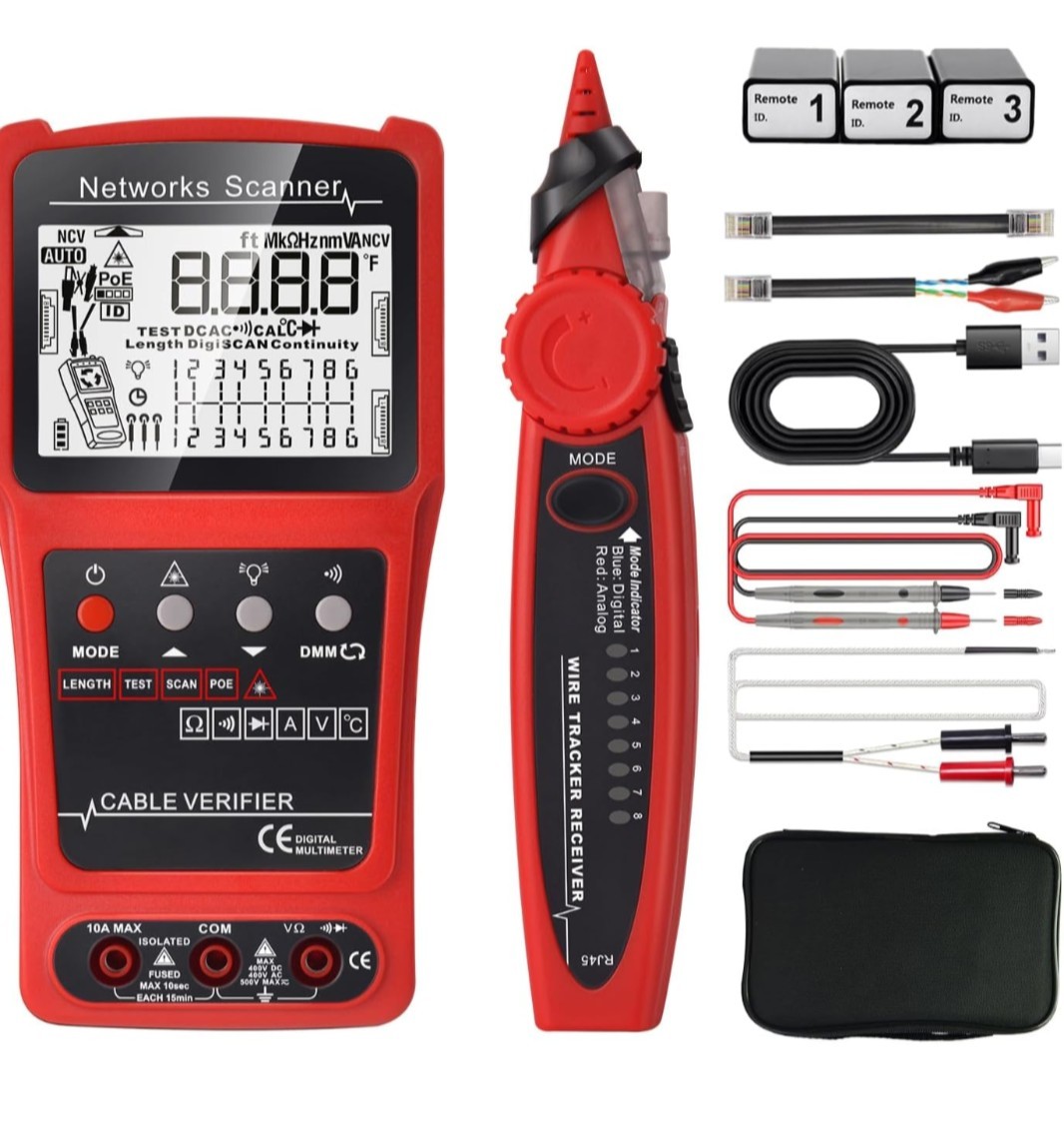 Nasedal 3 In 1 Network Cable Tester Visual Fault Locator & Multimeter NIB
