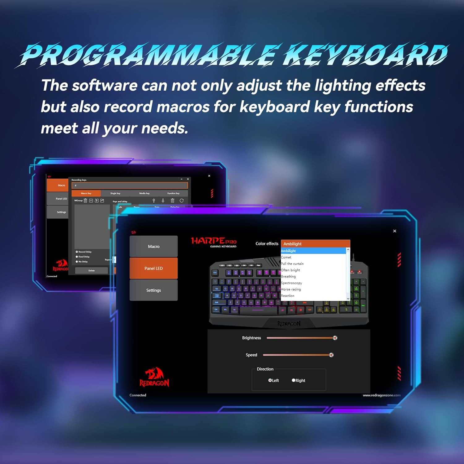 S101-3 PRO Gaming Keyboard and Mouse, RGB Backlit Programmable Keyboard Mouse wi