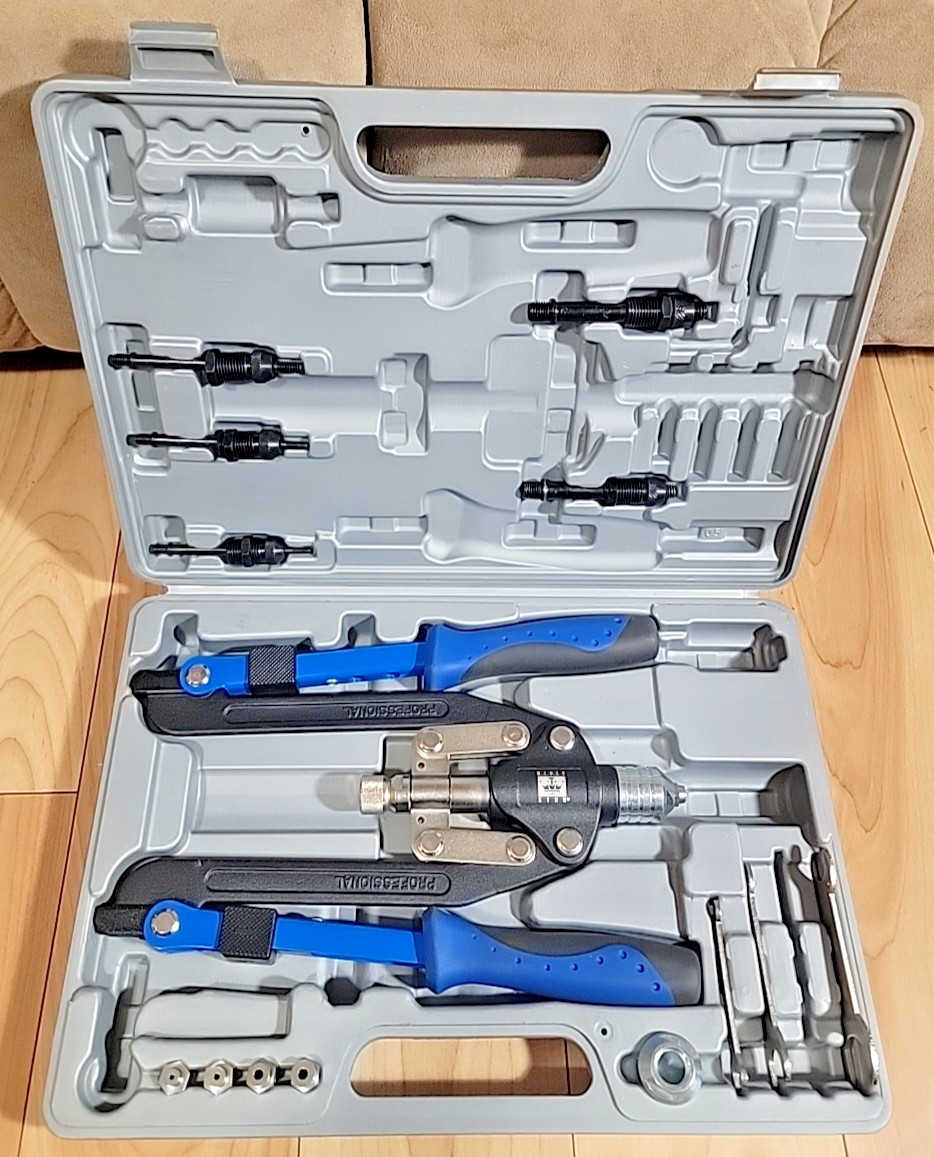 RIVET KING RK21 Combo Manual Blind Rivet & Nut Installation Tool Kit -READ-