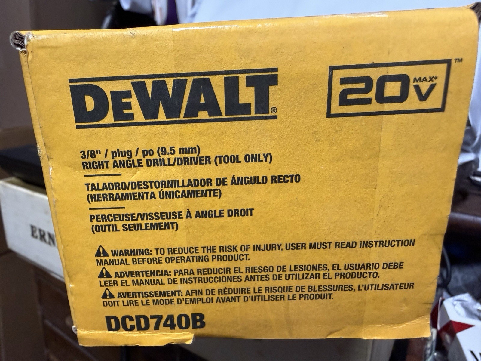 New Sealed DEWALT DCD740B 20V MAX Right Angle Drill Tool Only Lithium Cordless
