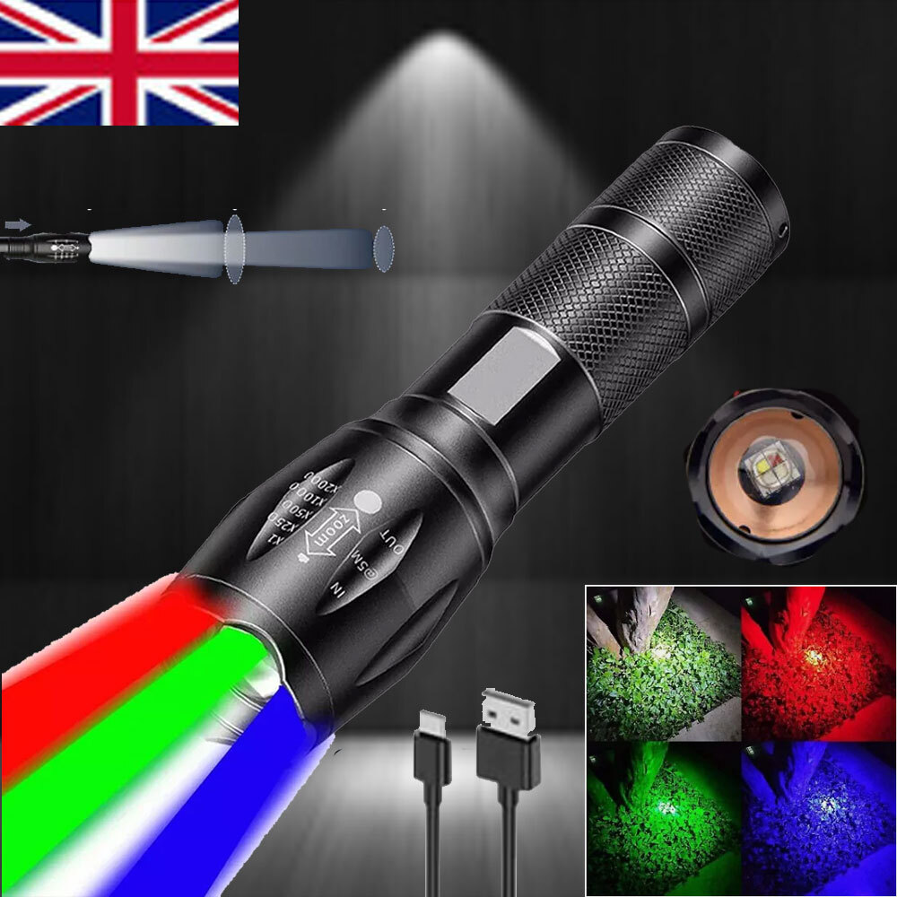 4in1 Rechargeable Blood Tracking Light Deer Coyote Predator Hunting Flashlight