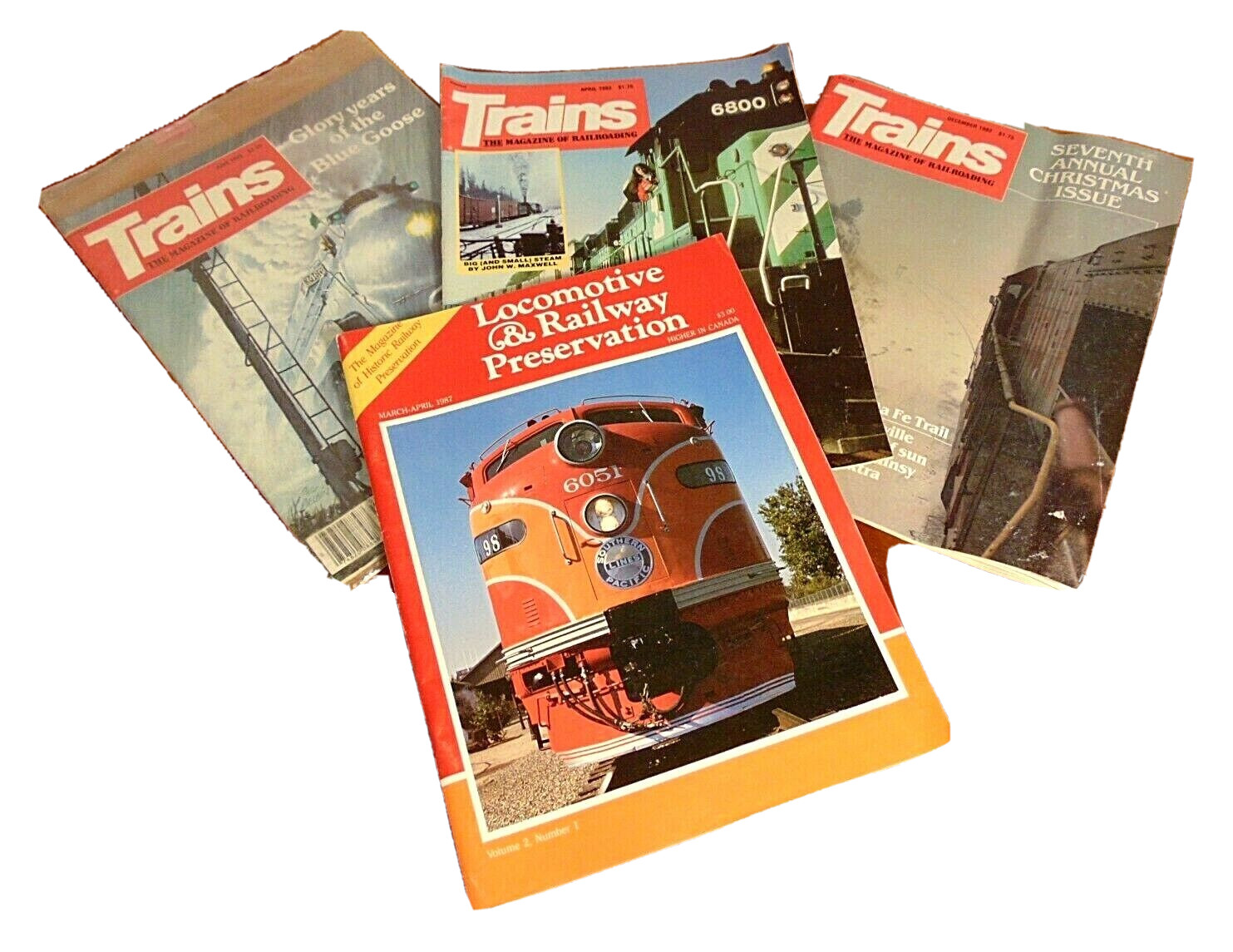 Trains Magazines Lot Of 4 Vintage 1980's 7th Annual Christmas Women In Railroad
