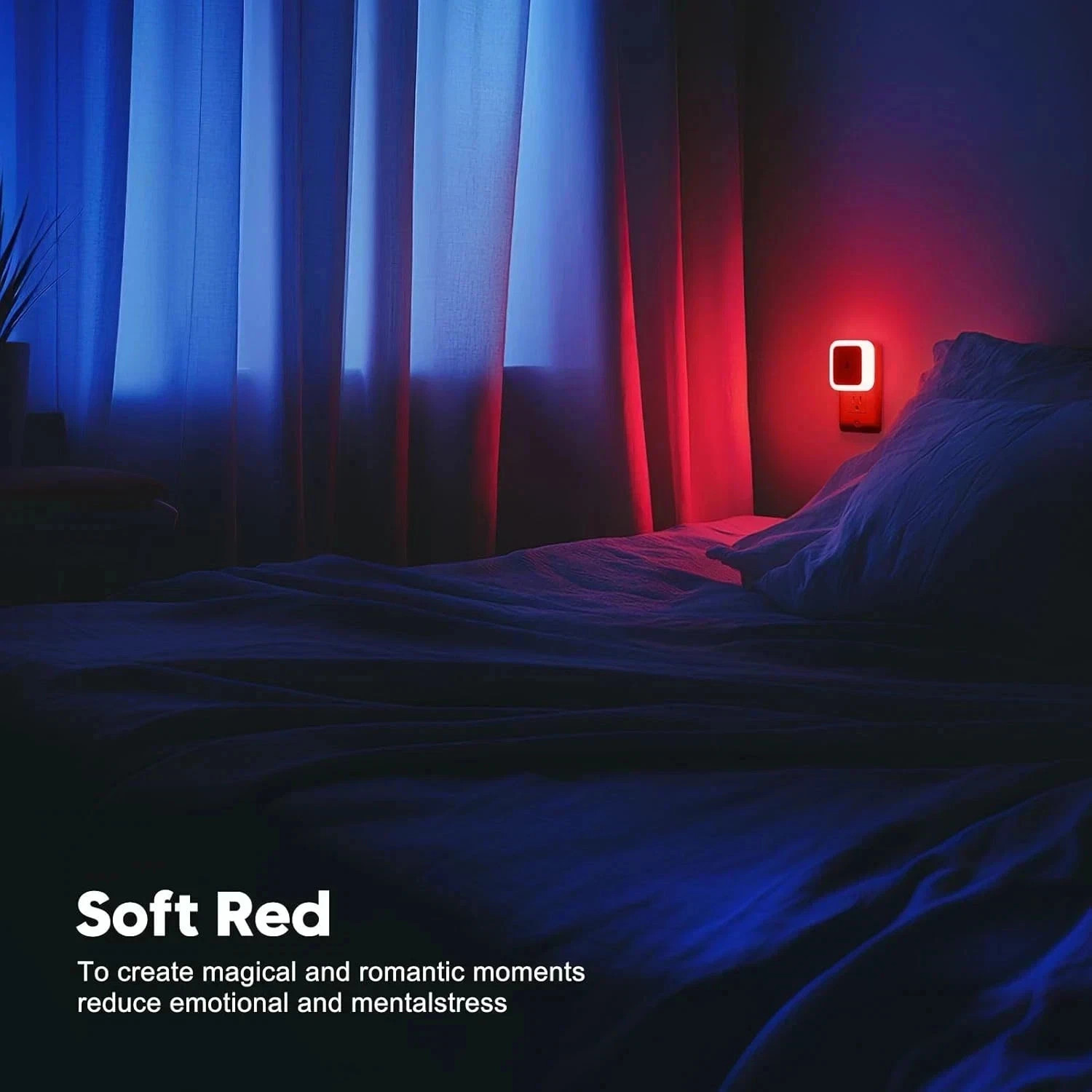 Red Night Light Plug Into Wall 4 Pack Dusk to Dawn Sensor LED Nightlight Bedroom