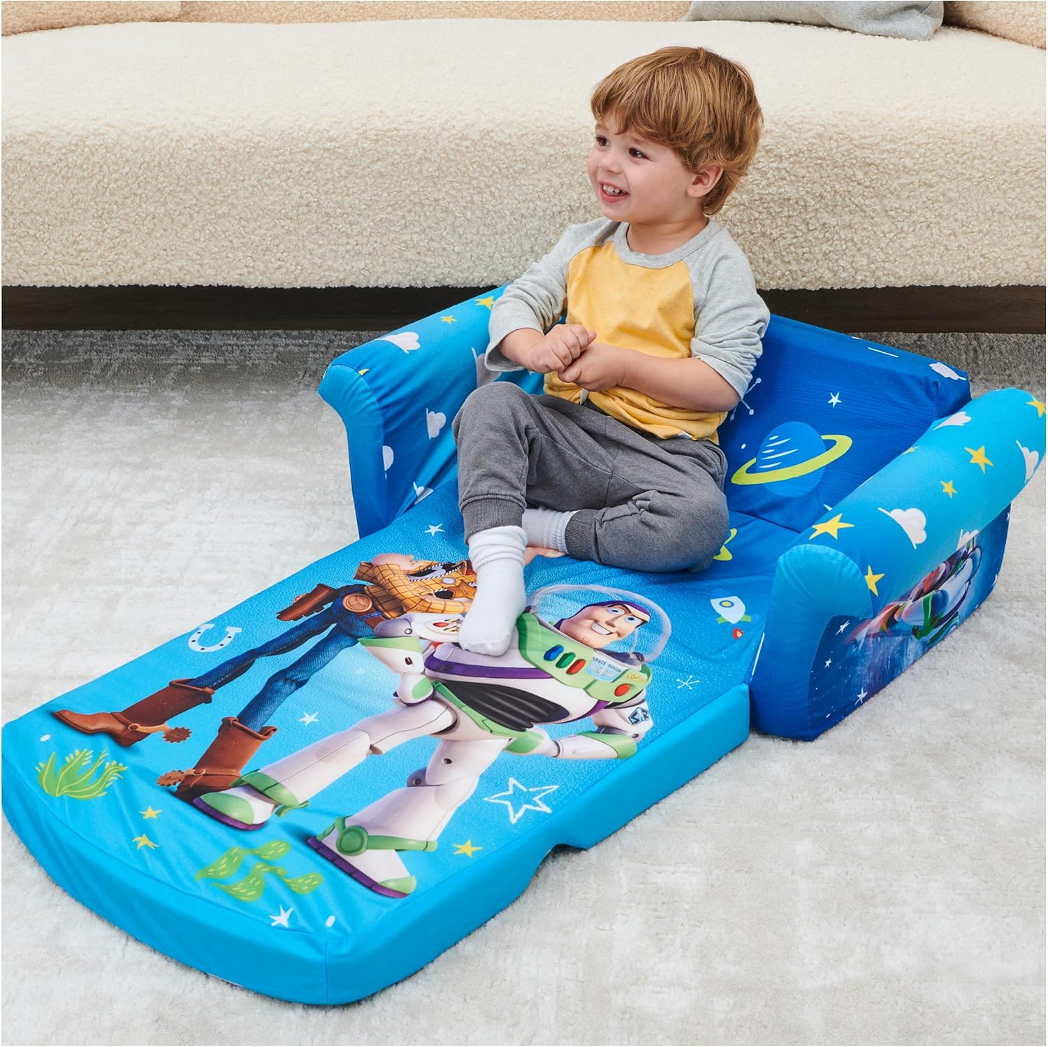 , Children'S 2-In-1 Flip Open Foam Compressed Sofa, Disney'S Toy Story