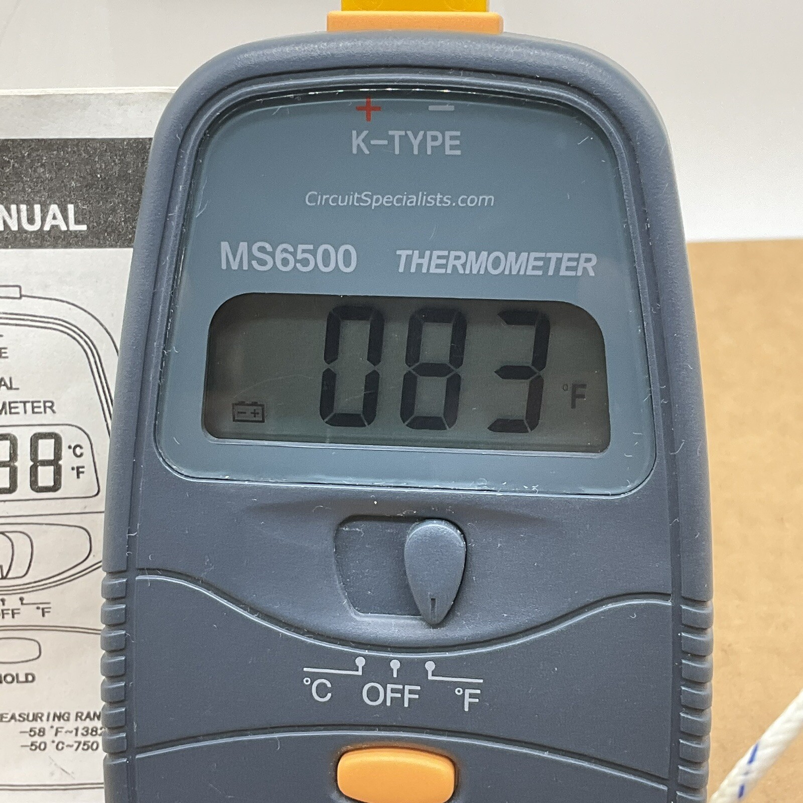 Circuit Specialists MS6500 Portable Digital Thermometer K-Type With Probe