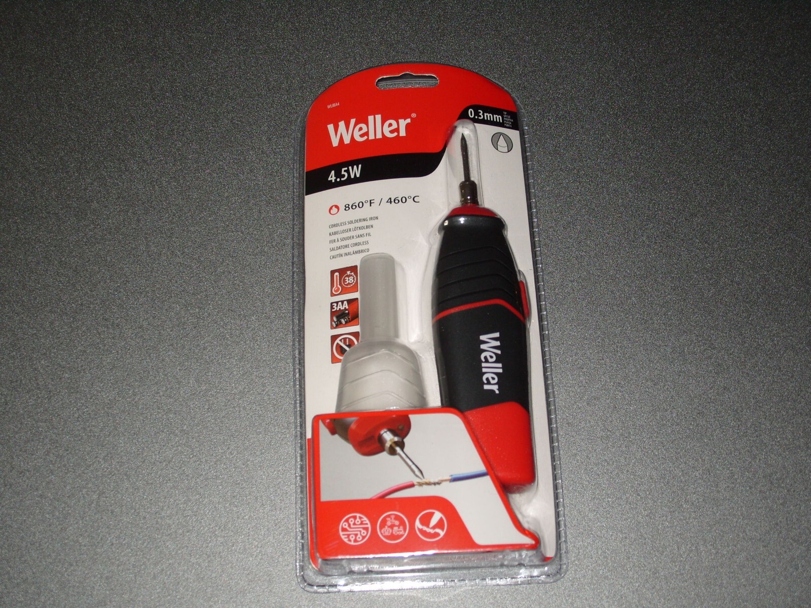 Weller WLIBA4 Orange 4.5W 4.5V Iron Cordless Soldering Gun Kit, New