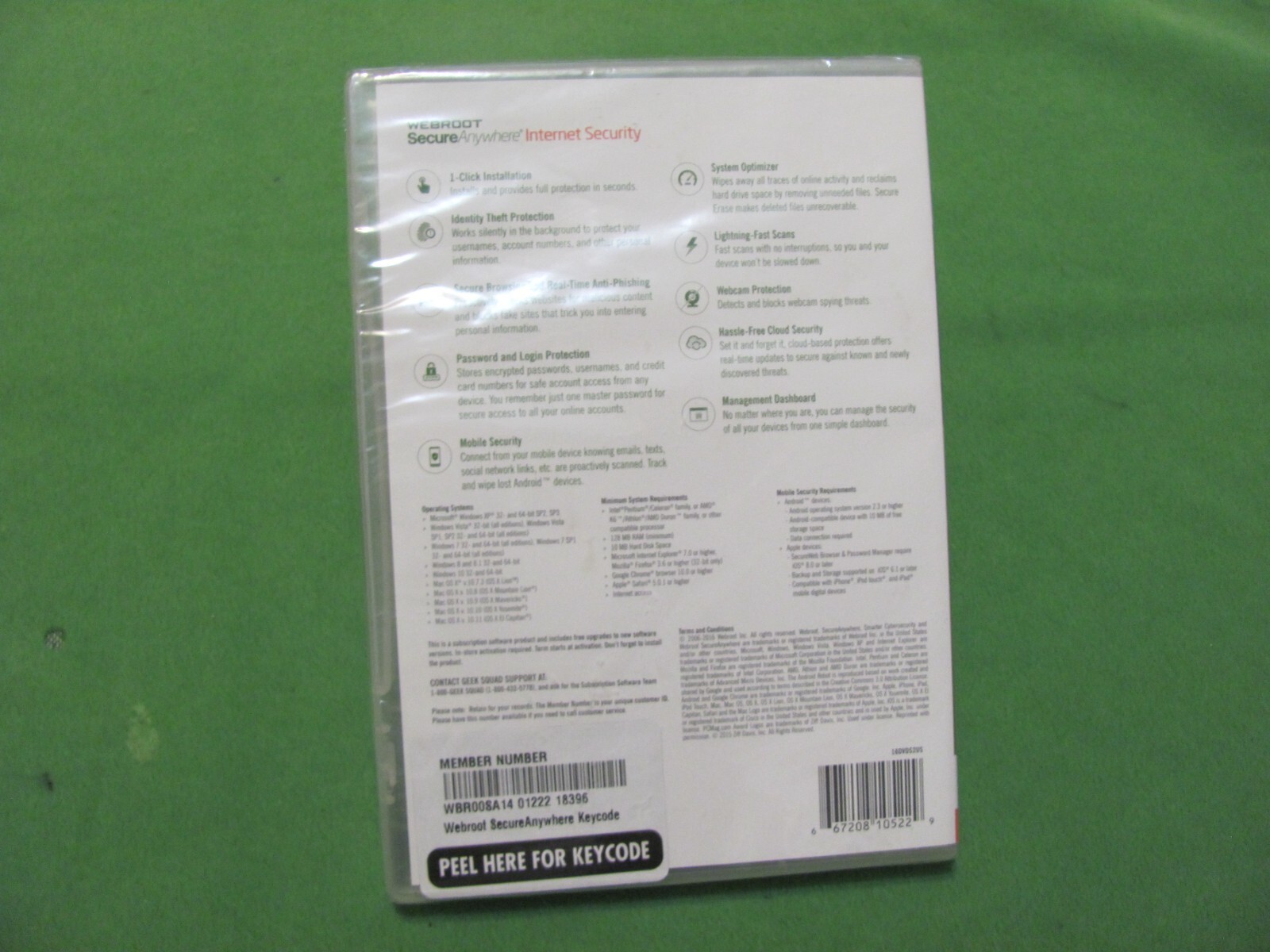 Webroot Secure Anywhere Internet Security Factory Sealed NEW