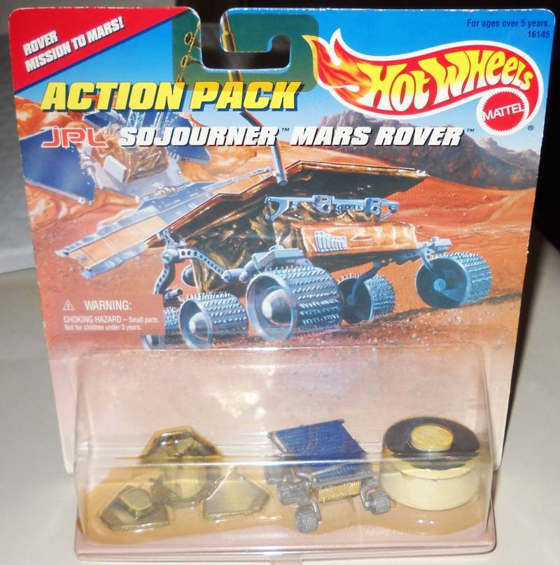 1996 MATTEL HOT WHEELS ACTION PACK SOJOURNER MARS ROVER, PATHFINDER AND LANDER