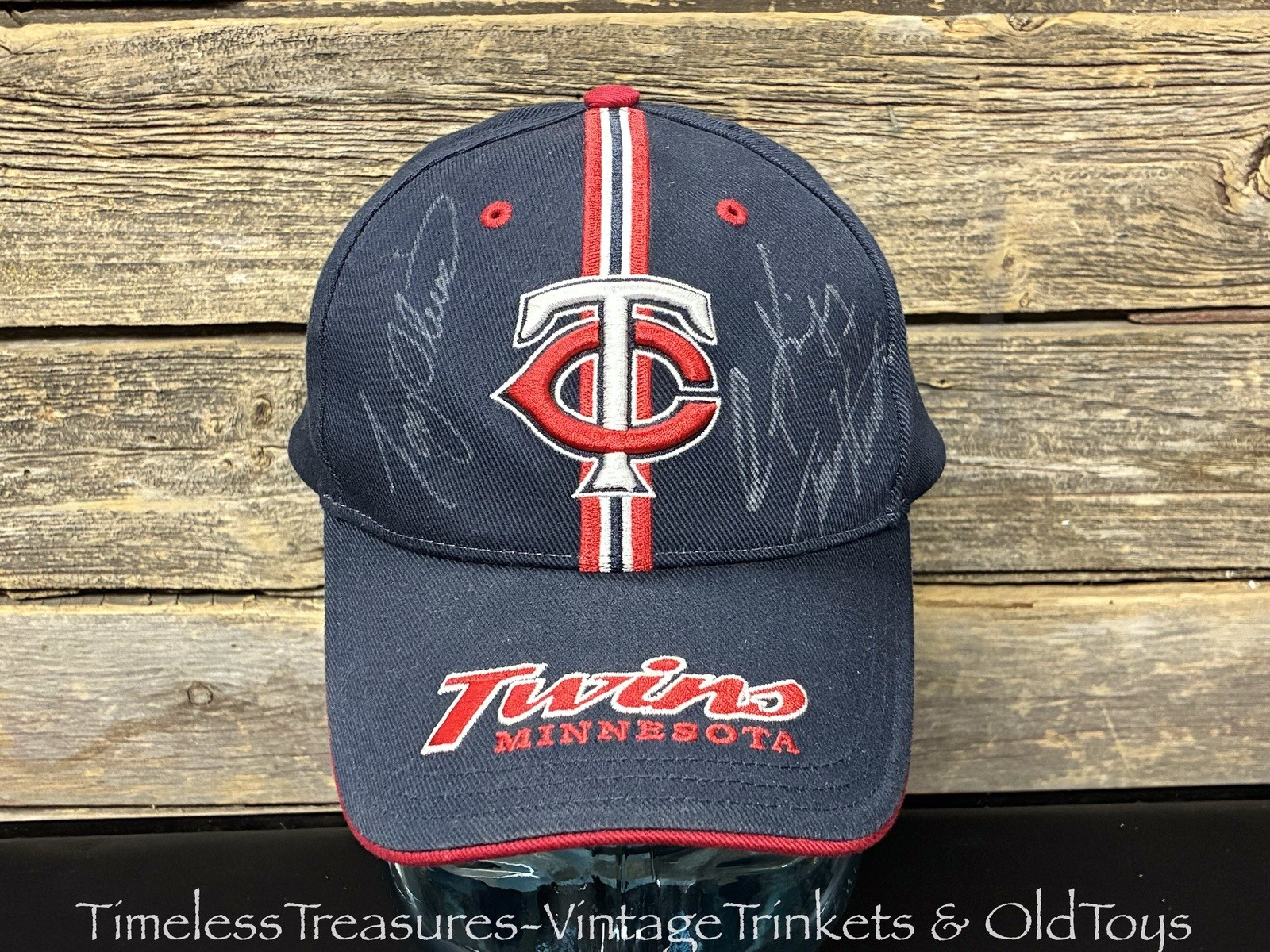 RARE Autographed MN Twins Tony Oliva Corey Koskie Tori Hunter COA Encased BB Cap