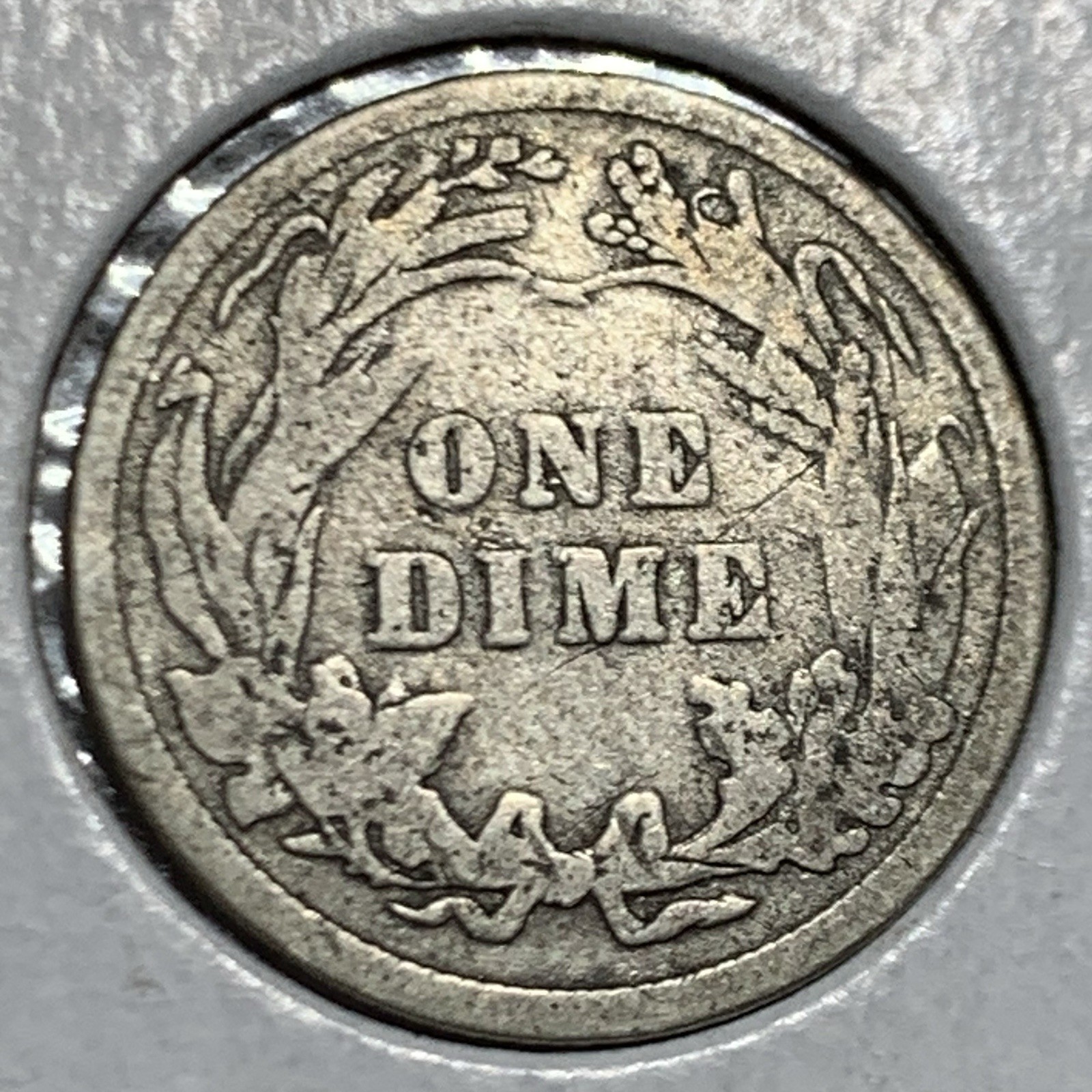 1914 BARBER DIME ~ "STRUCK THROUGH" ERROR! VG-FINE!