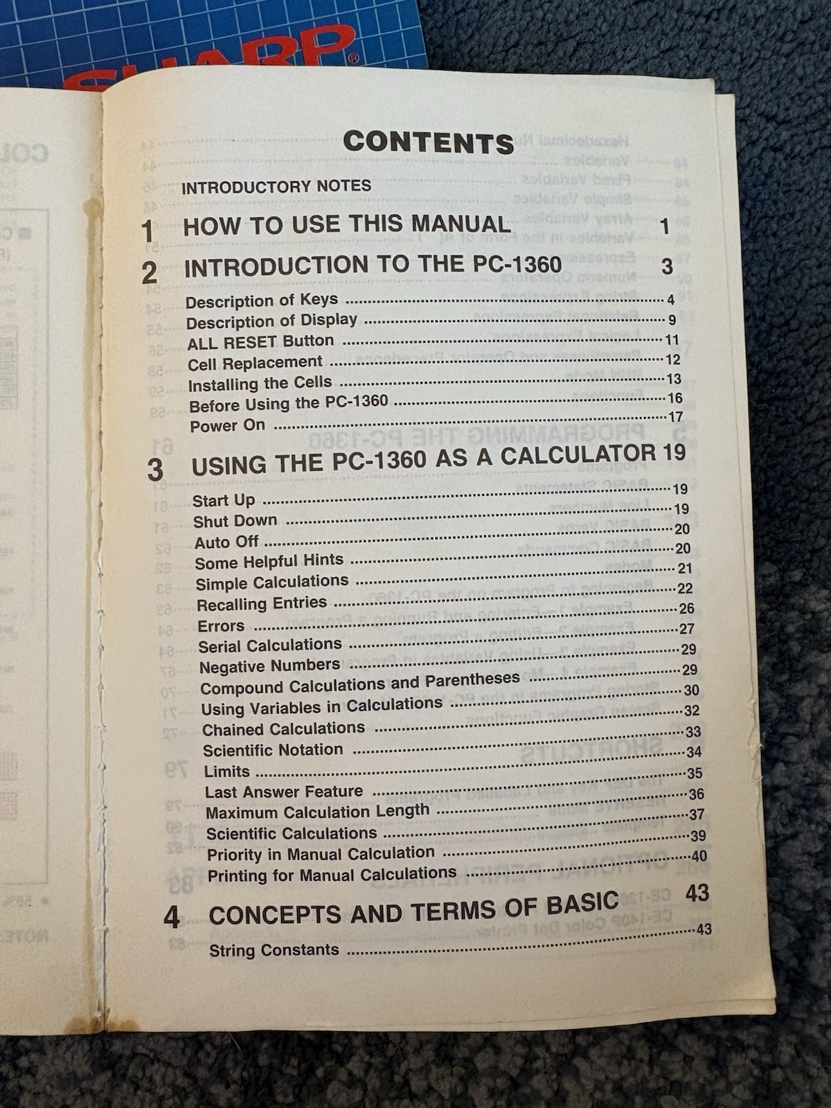 Sharp PC-1500A Pocket Computer w/ Applications Manual & PC-1360 Programming Manu