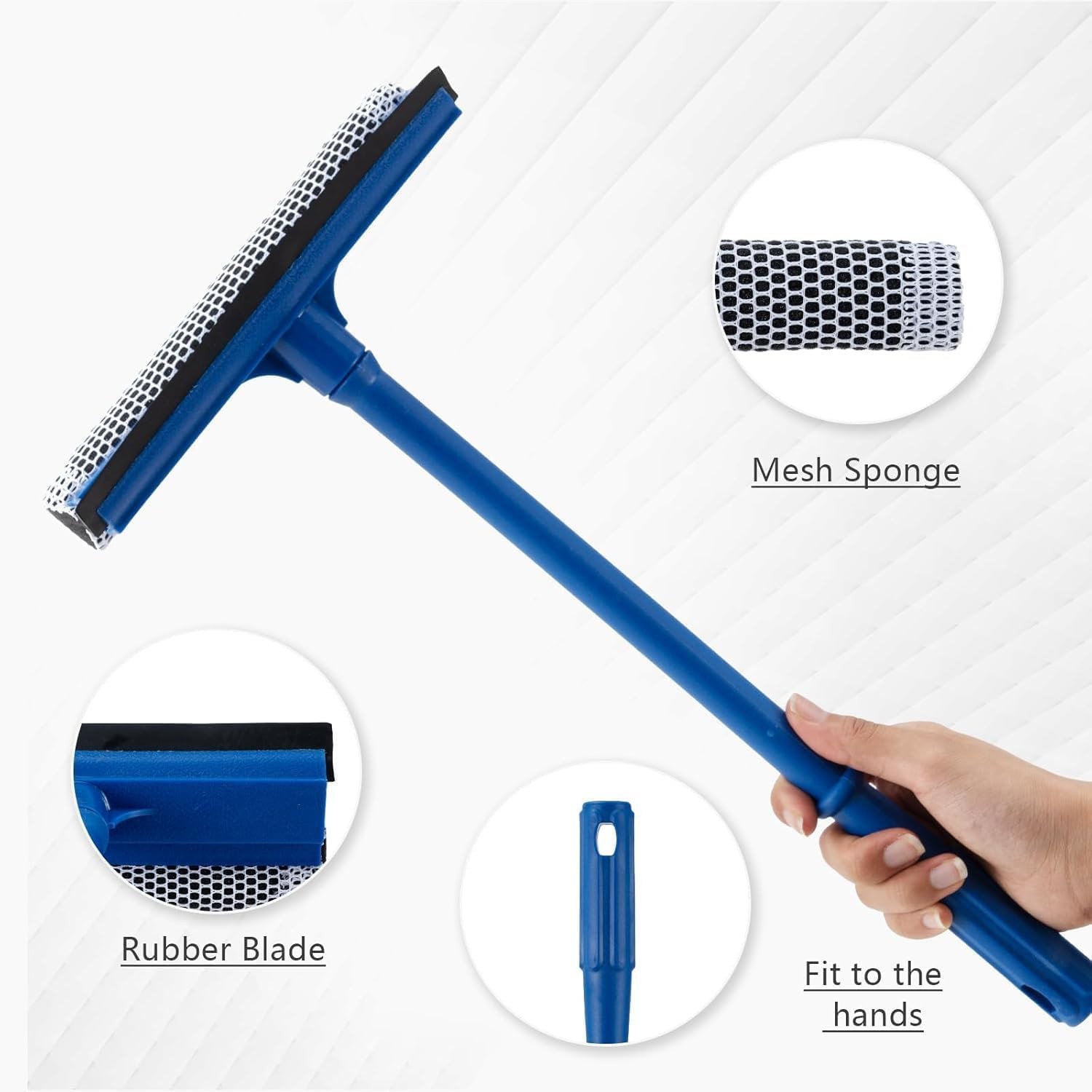 Professional 2-in-1 Window Squeegee, Equipped with a 15.9-Inch Plastic Blue
