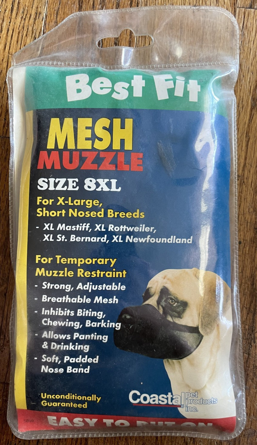 Coastal Pet Best Fit Mesh Dog Muzzle Size 8XL For X-Large Short Nosed Breeds NEW