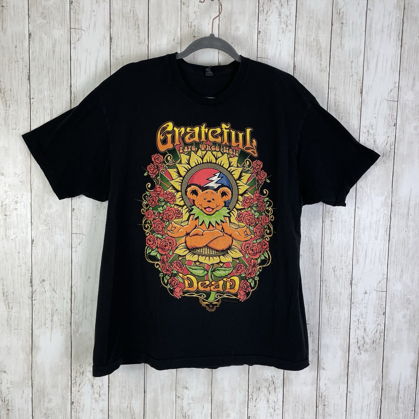Grateful Dead XL Fare Thee Well Meditate Bear Chicago Tour T-shirt 2015