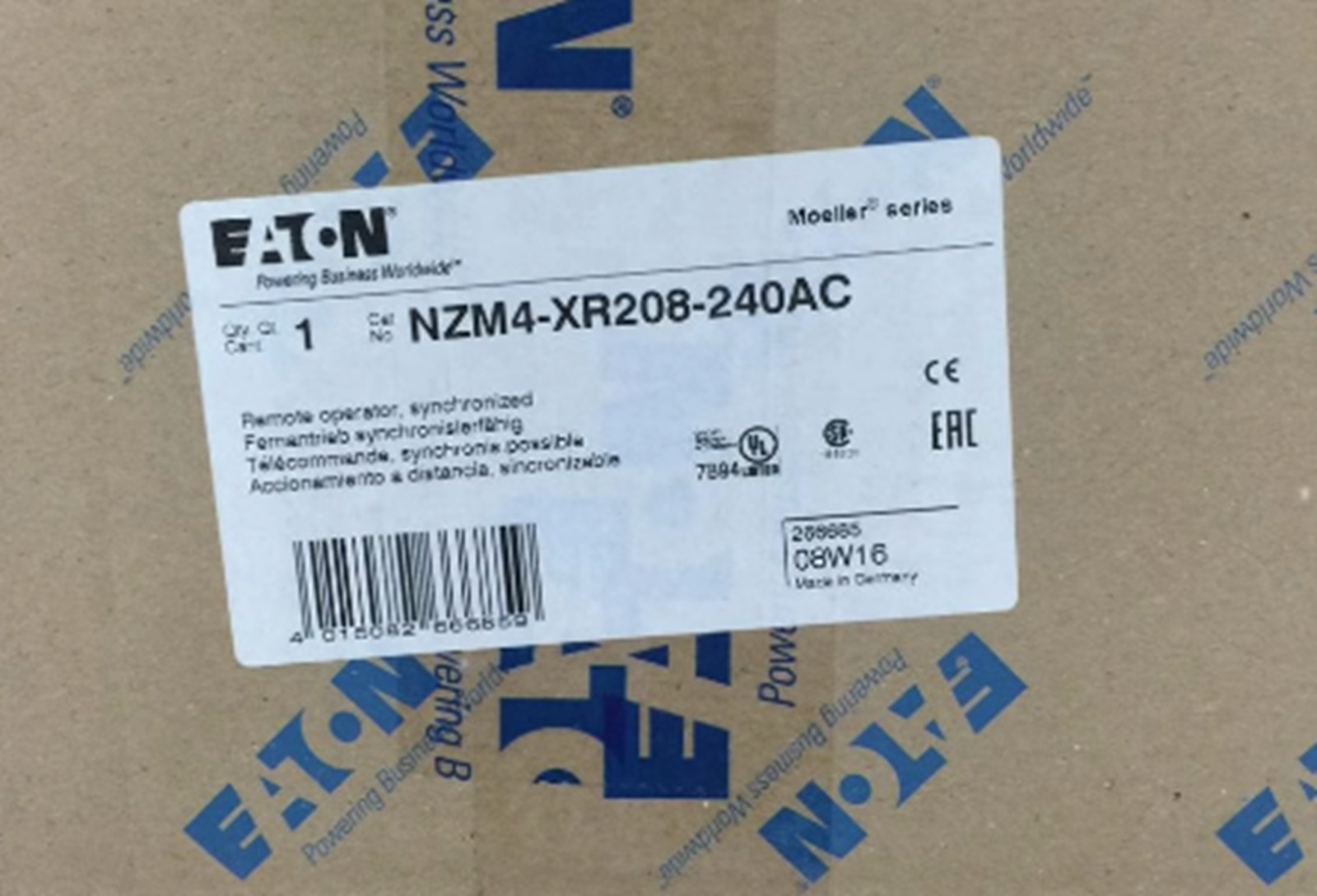 NEW EATON MOELLER NZM1-XU208-240AC Thermal Magnetic Circuit Breaker