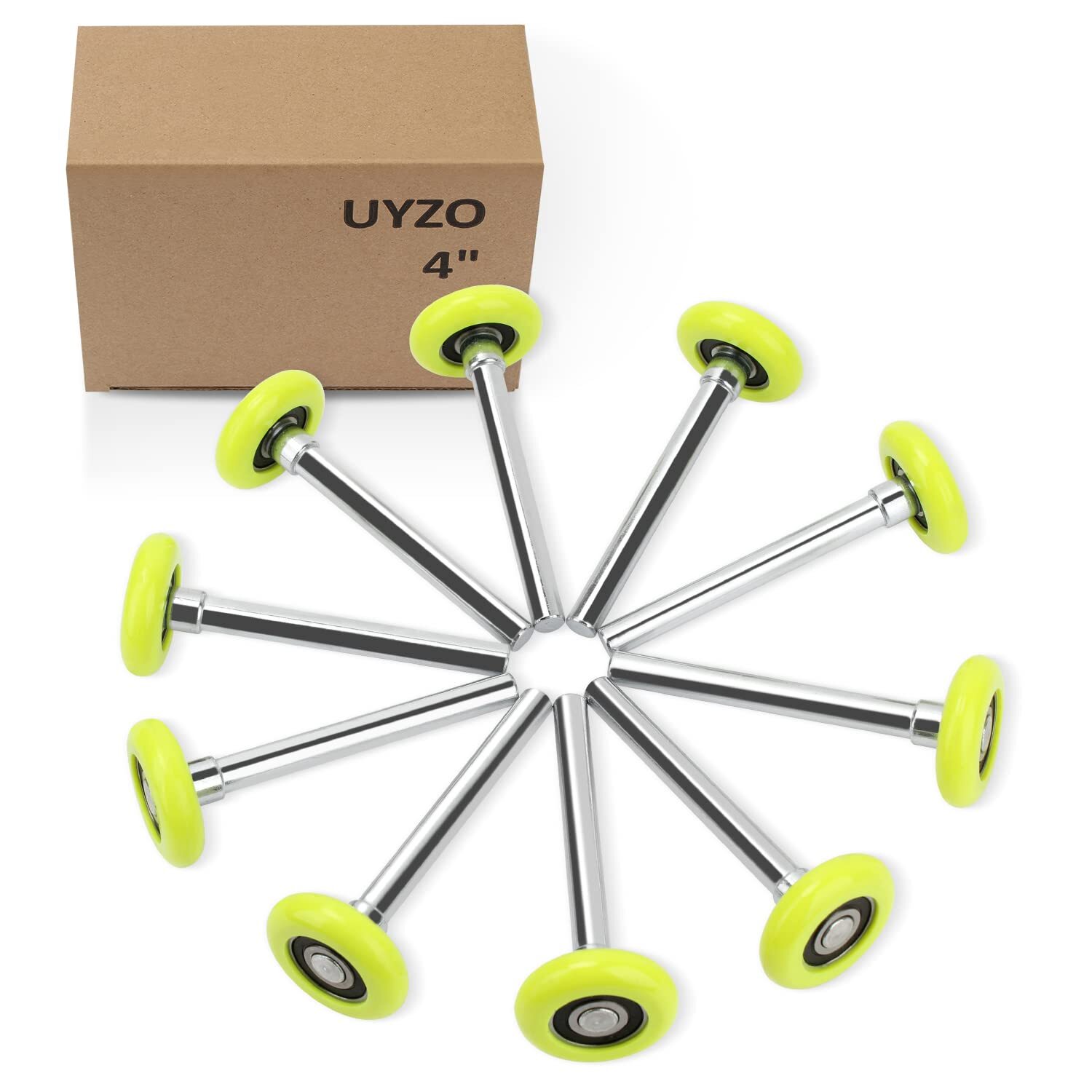 6200zz Quiet Garage Door Rollers Bearing Nylon Garage Door Roller 4" Stem Green