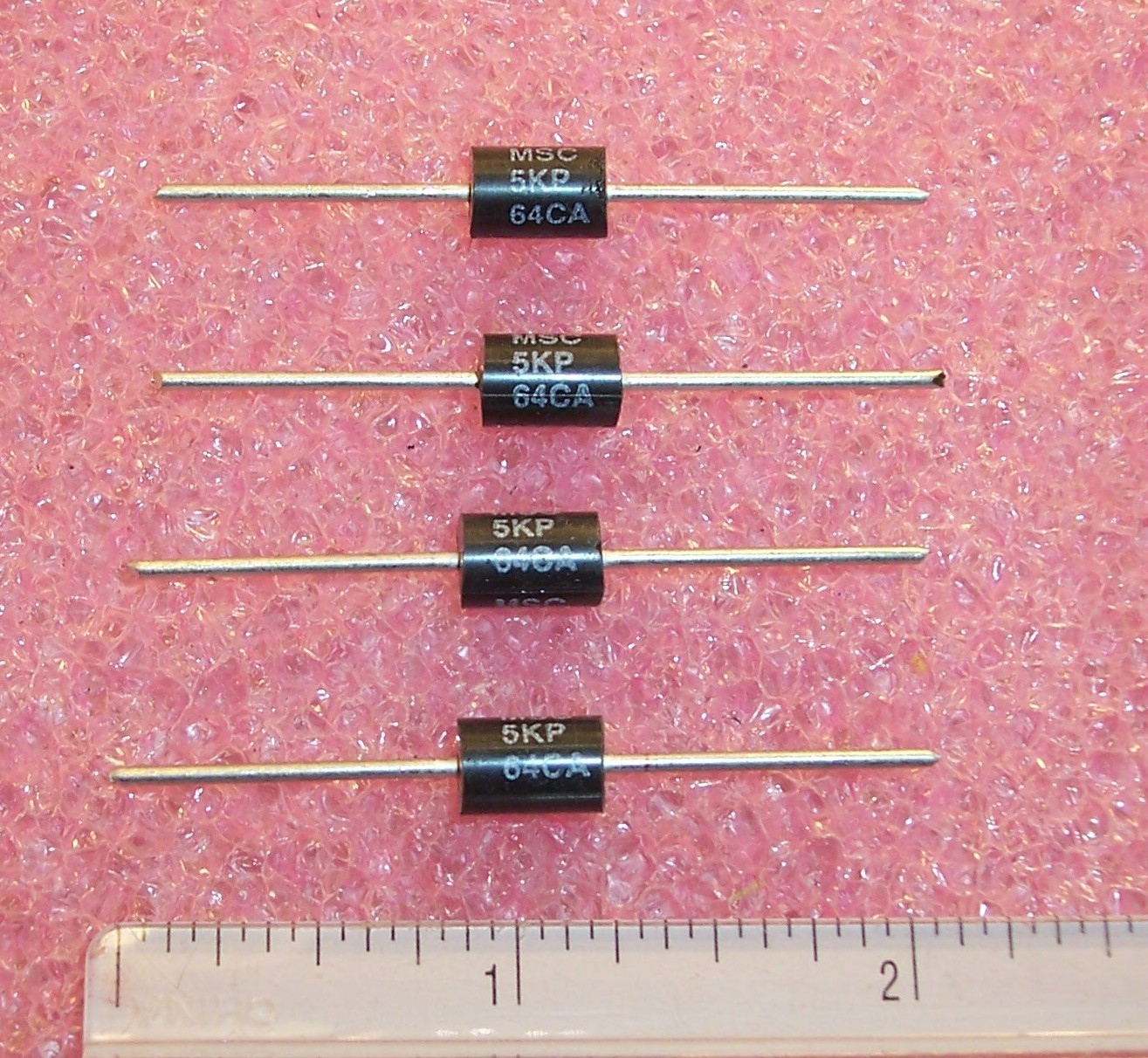 QTY (10) 5KP64CA MICROSEMI CASE P-600 64V 5KW BI-DIRECTIONAL TVS DIODES NOS