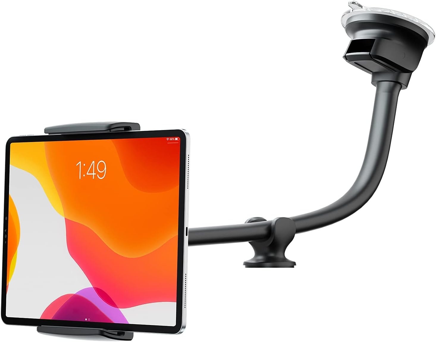 Flexible Gooseneck Tablet Mount for Car SUV Windshield Dashboard Black