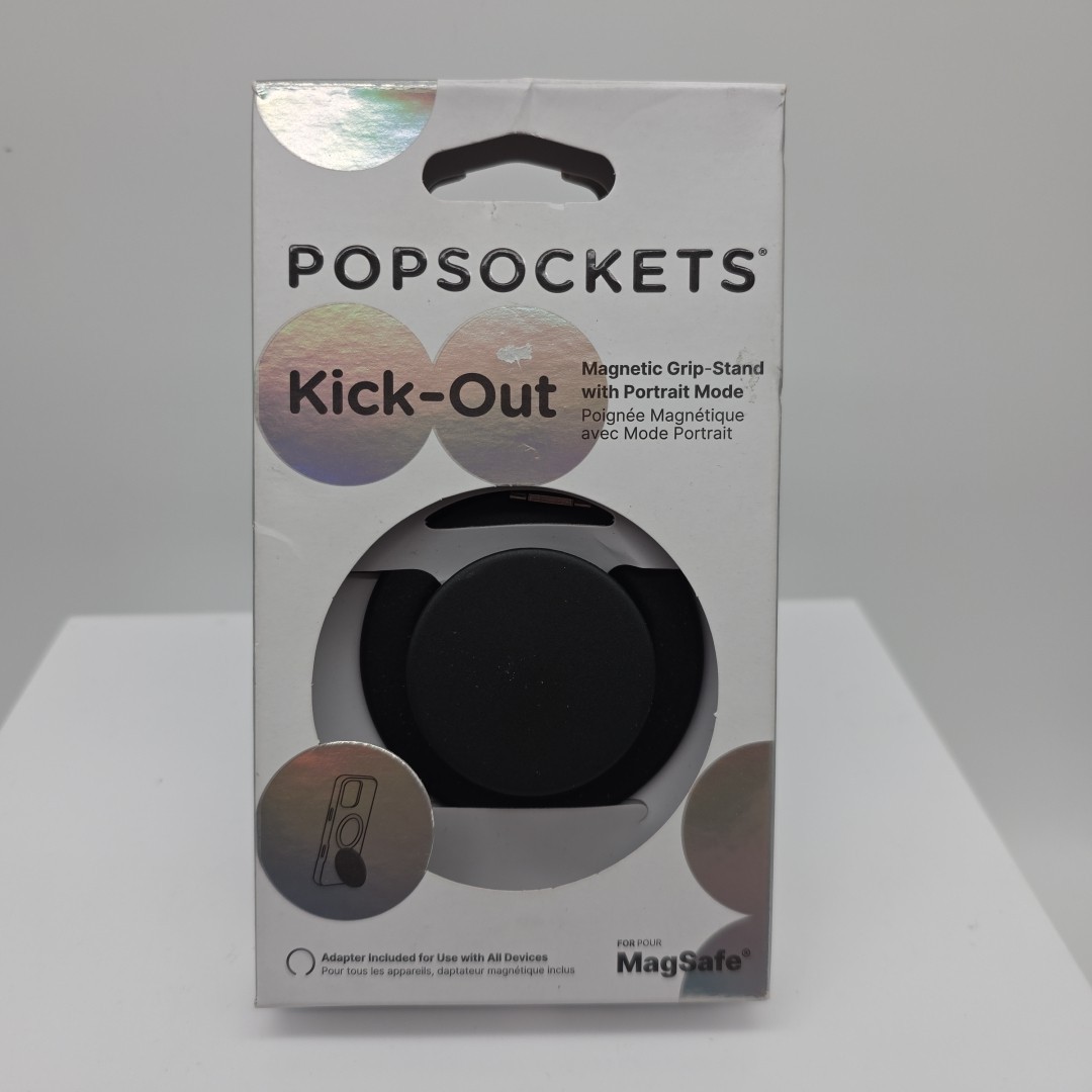PopSockets Kick-Out Round Phone Grip & Stand Ring For Magsafe Black