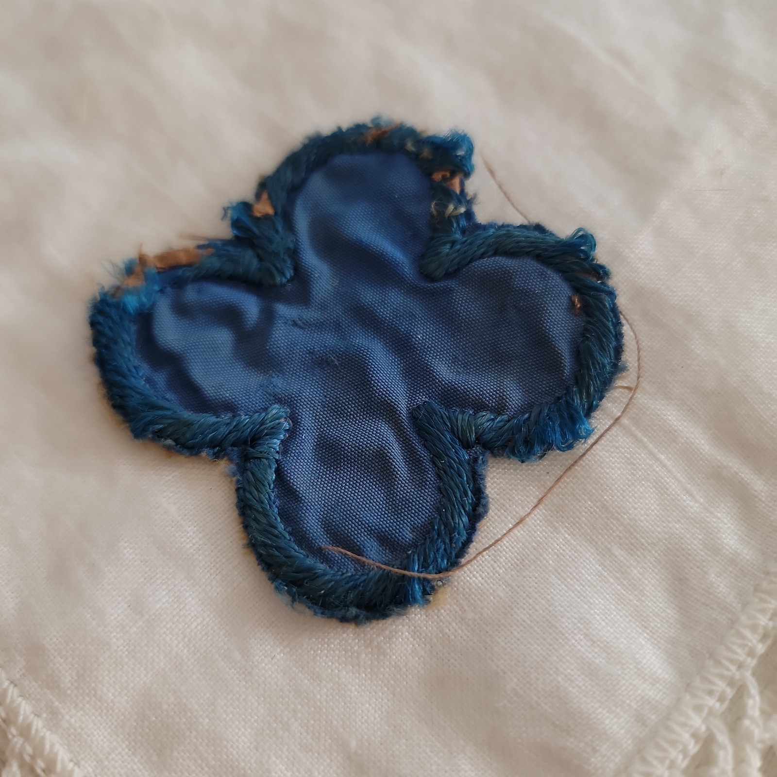 Vintage US Army Officer Cap Quatrefoil Insignia Blue Cord Embroidered Original