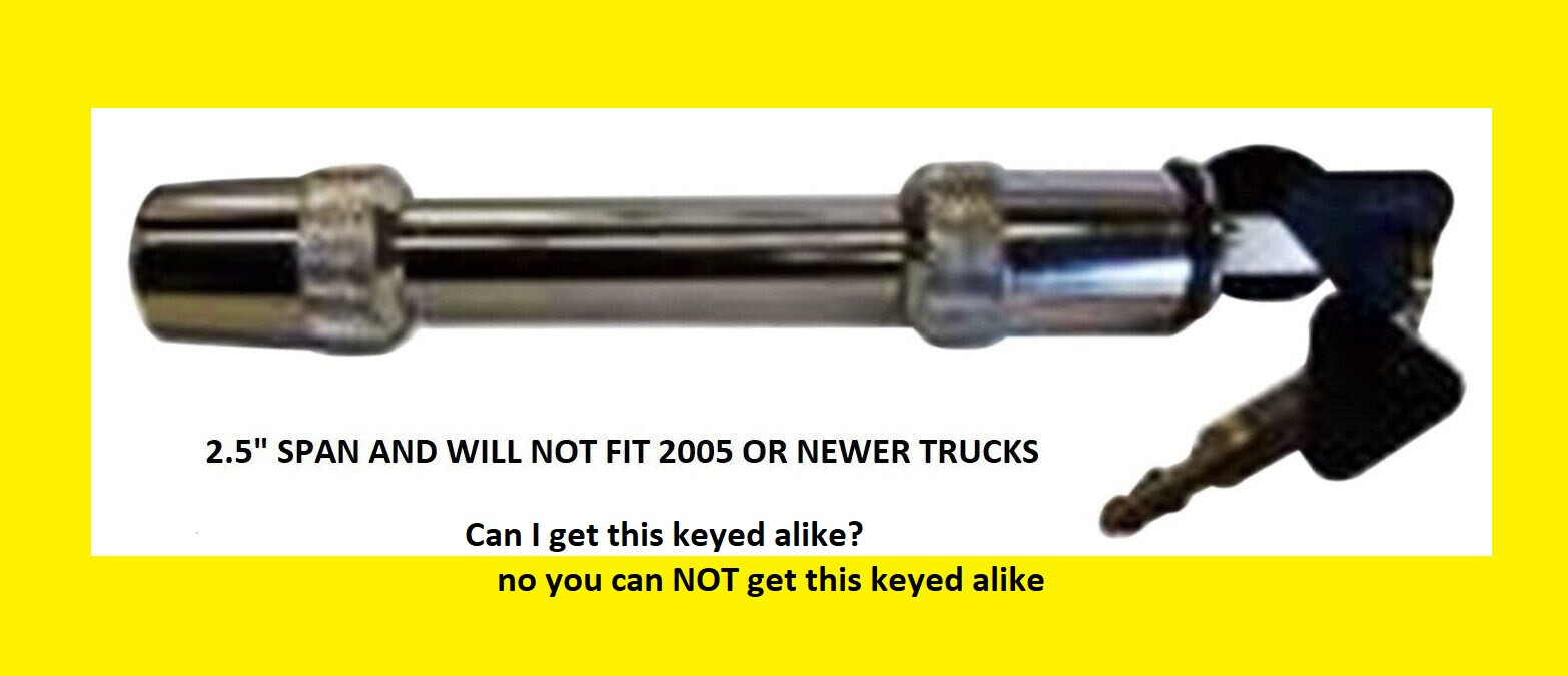 TRIMAX Hitch 5/8" Diameter Key Receiver Lock pin T3FL FLATE KEY 2.5" span