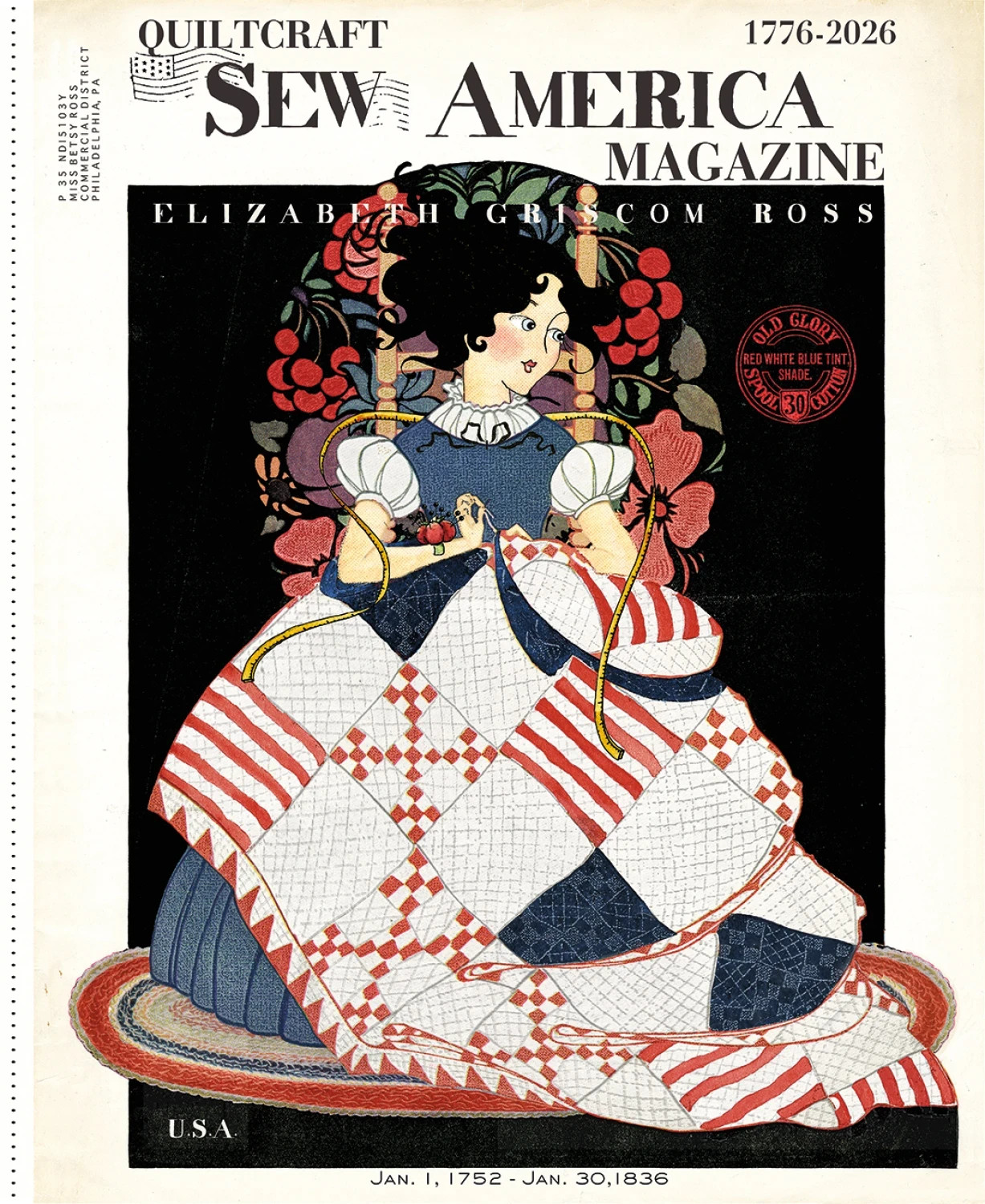 Sew America Panel 35 1/2in x 43 1/2in Betsy Ross by Riley Blake Fabrics