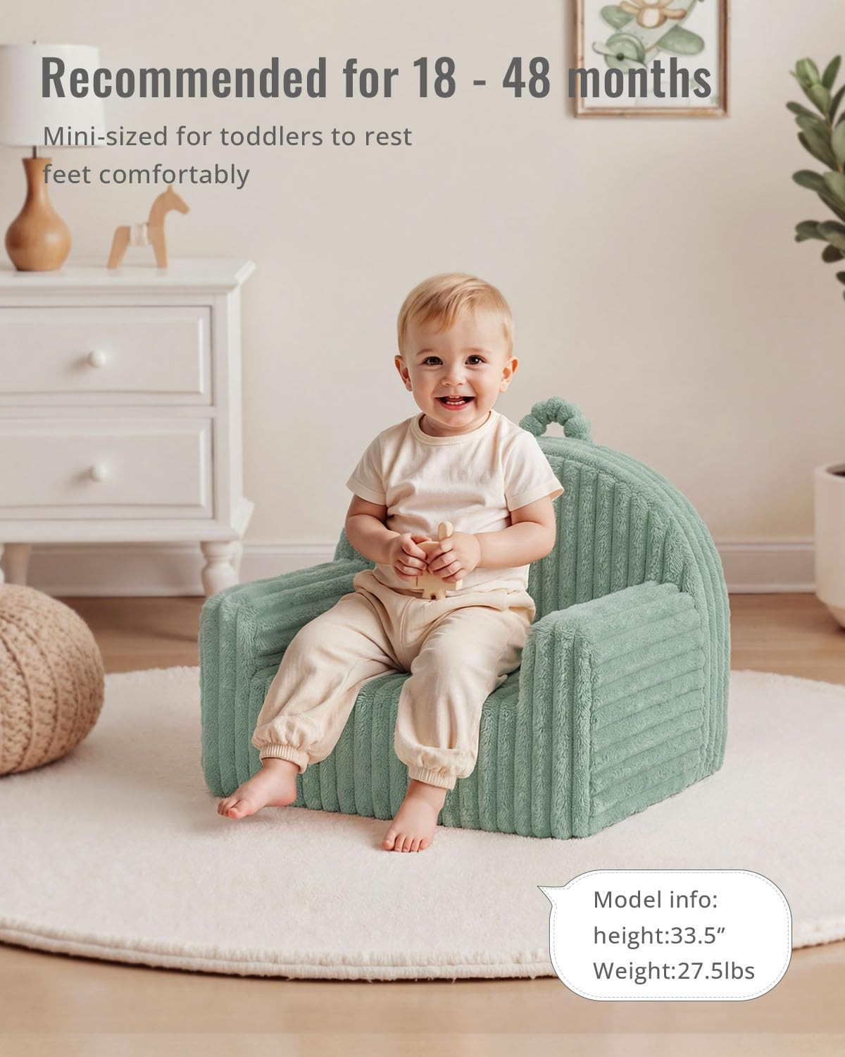 Blissful Diary Toddler Chair, Snuggly Soft Kids Sofa Chair, Supportive Toddler C