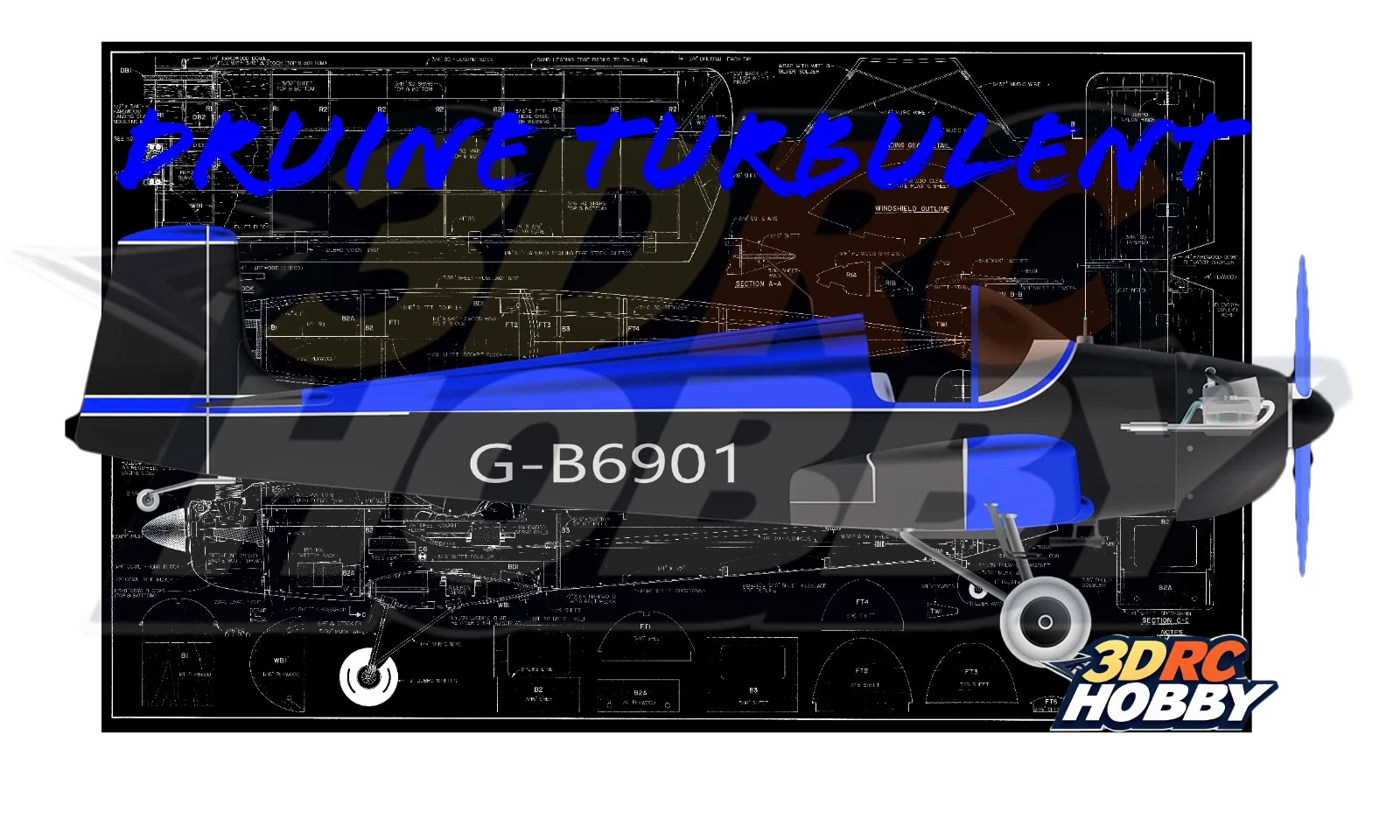 60" WS DRUINE TURBULENT R/C Airplane Laser Cut Balsa Ply Short Kit With Plans