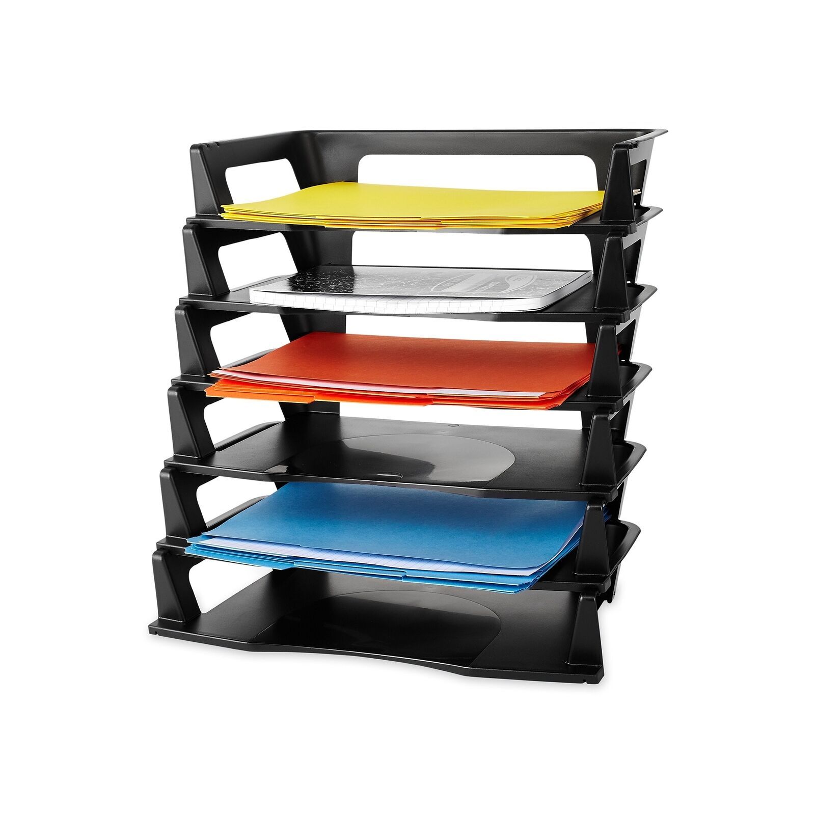 Sanford 86028 Nesting Letter Tray Black Regeneration 6 pack