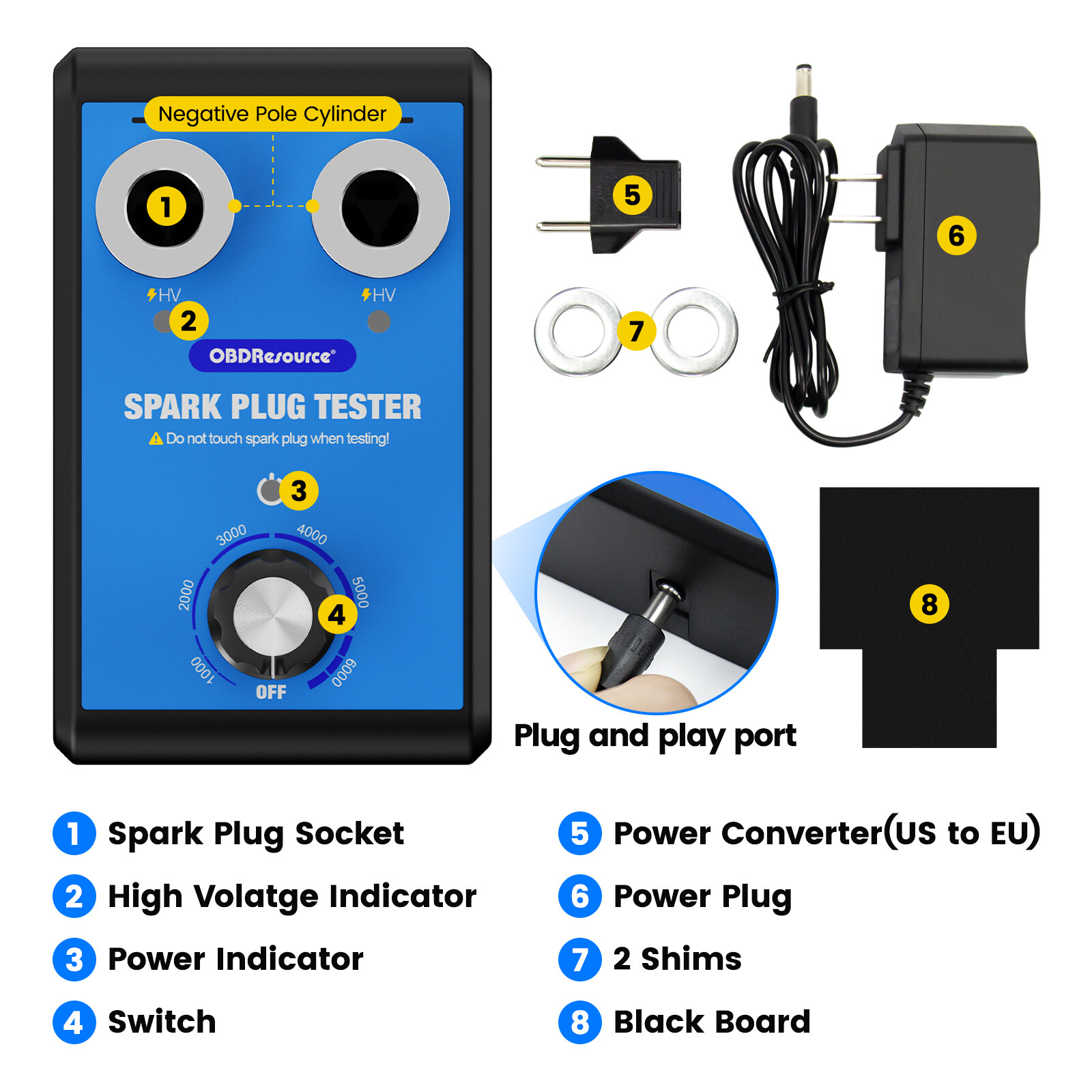 ST100 Car Spark Plug Tester Adjustable Double Hole Detector Ignition Analyzer US