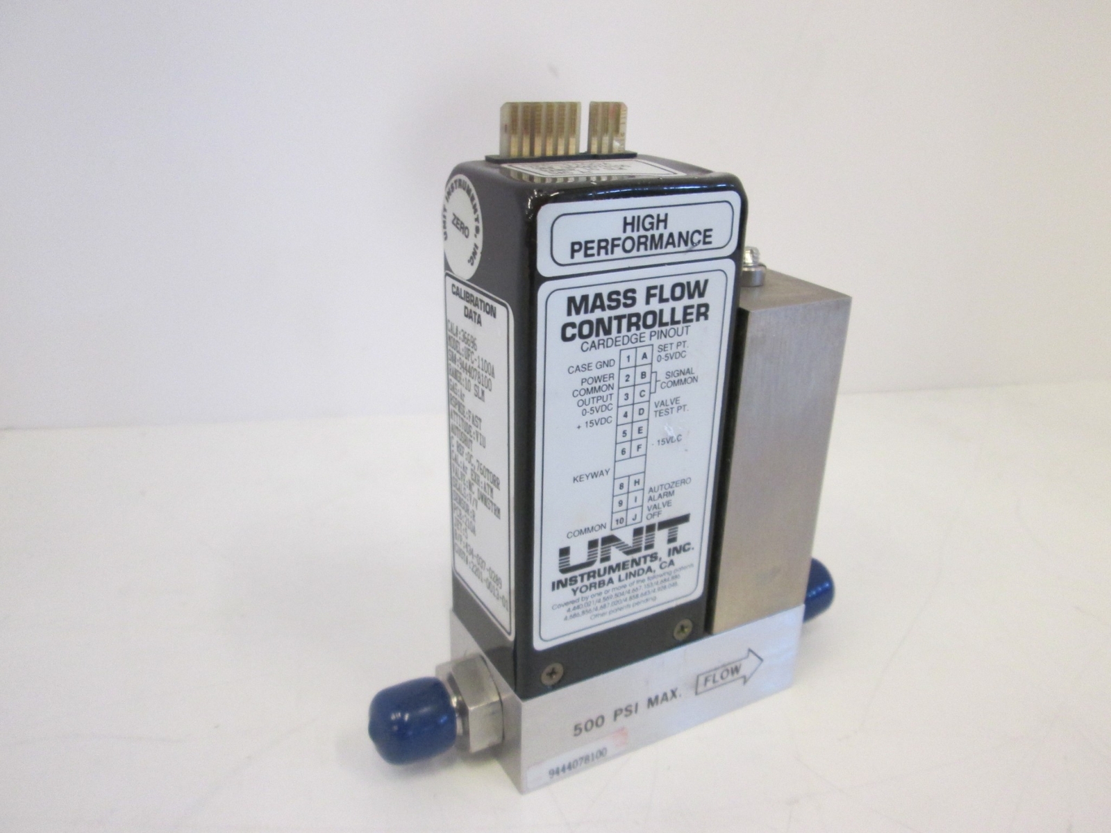 Unit Instruments, UFC-1100A, Mass Flow Controller, 10 SLM, Ar, Used