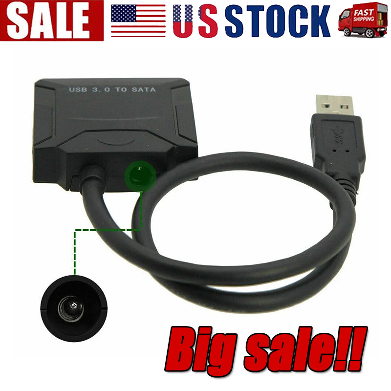USB 3.0 to SATA External Hard Drive Reader 2.5" 3.5" HDD SSD Power adapter LOT