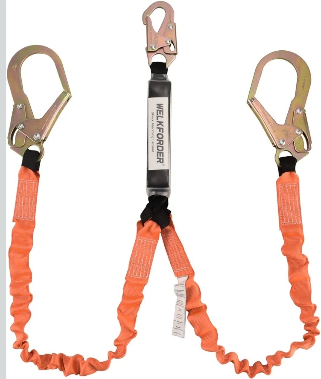 Double Leg 6-Foot Safety Lanyard for Consturction Shock Absorber Stretchable Lan