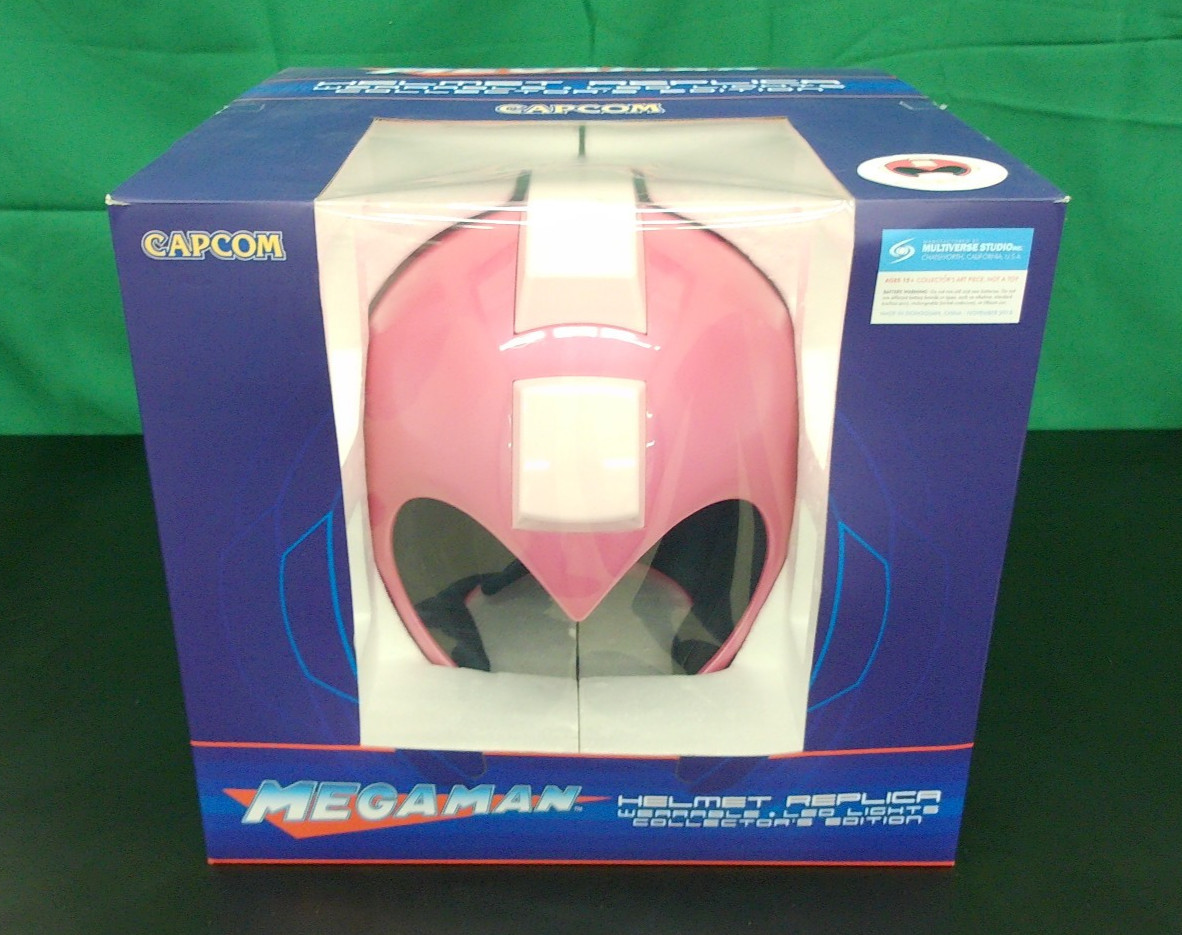 Wearable Mega Man Quick Boomerang Pink Replica Helmet Collector's Edition
