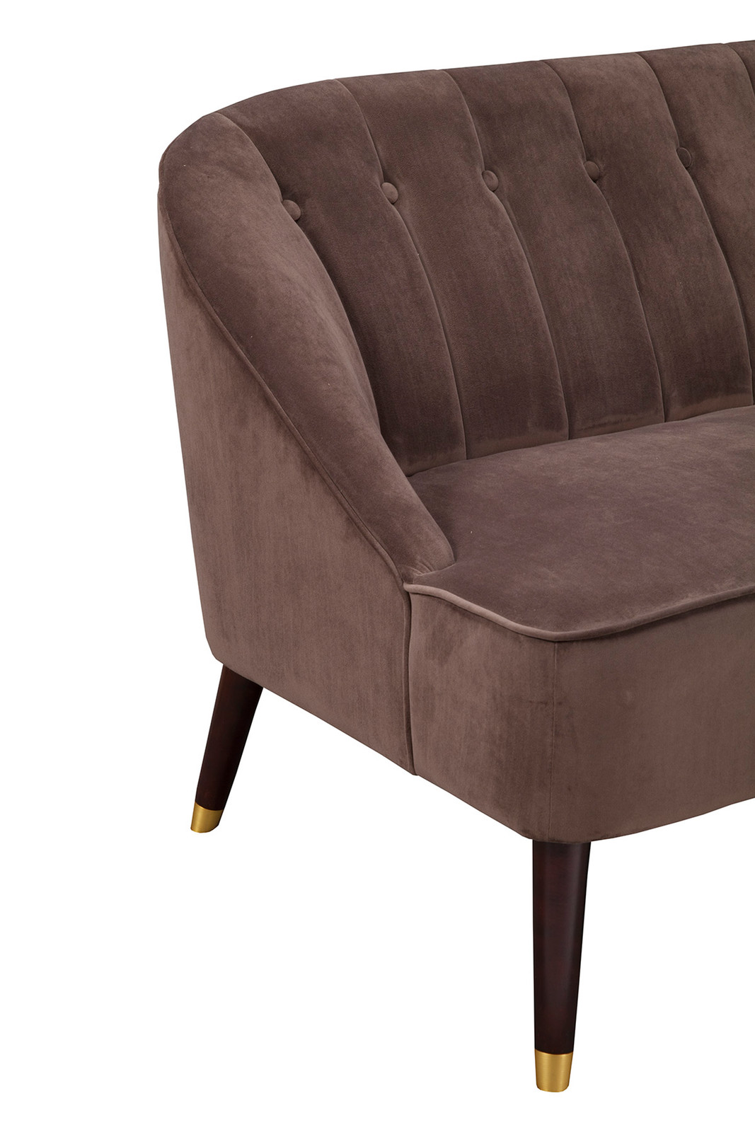 Deco Brown Button Tufted Upholstered Bench