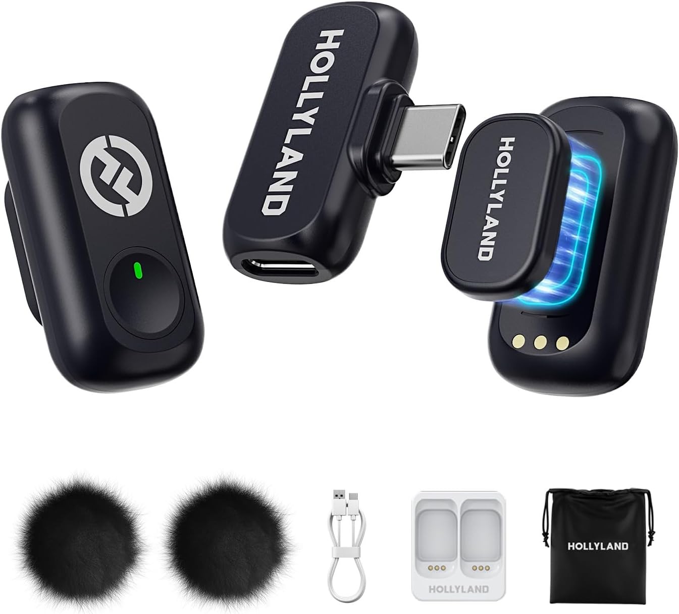 Hollyland LARK A1 Mini Duo USB C Dual Wireless Microphone Bundle
