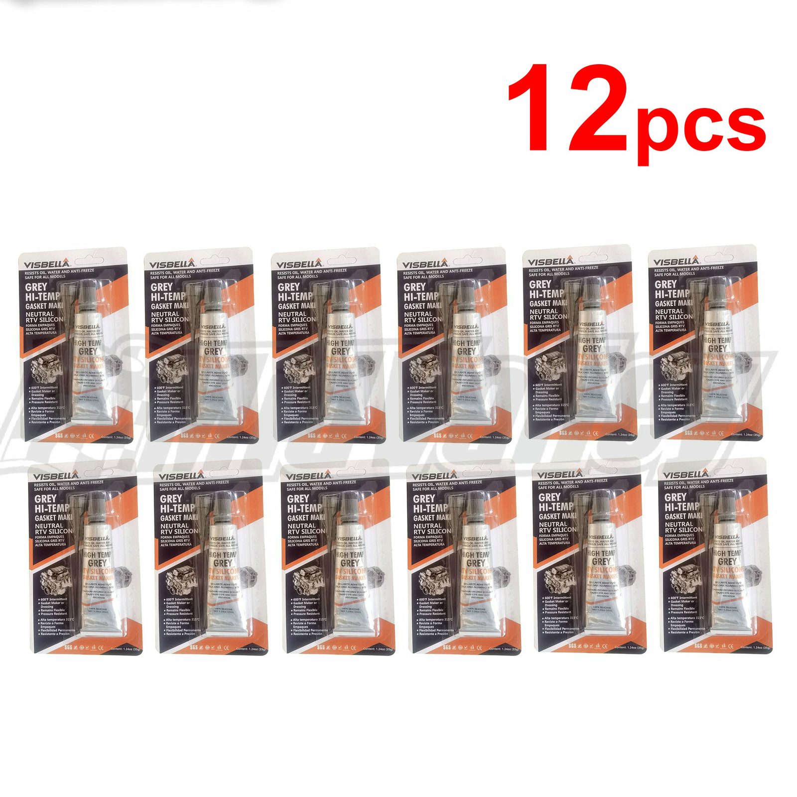 12pcs RTV Hi-Temp Gasket Silicone Maker (32g) Resists Oil, Water and Anti-Freeze