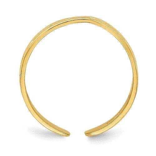 Solid 14k Yellow or White Gold Adjustable 2mm XO Heart Adjustable Toe Ring for