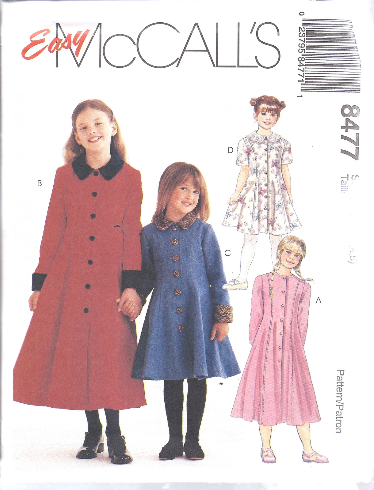 8477 UNCUT Vintage McCalls SEWING Pattern Girls Princess Seamed Dress OOP SEW FF