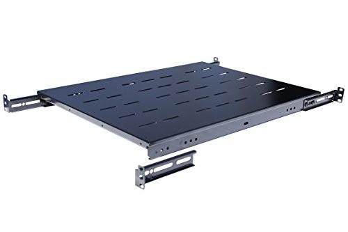 1U 19in Fixed Rack Server Shelf Adjustable 21.5-28in Depth for 4-Post Rack
